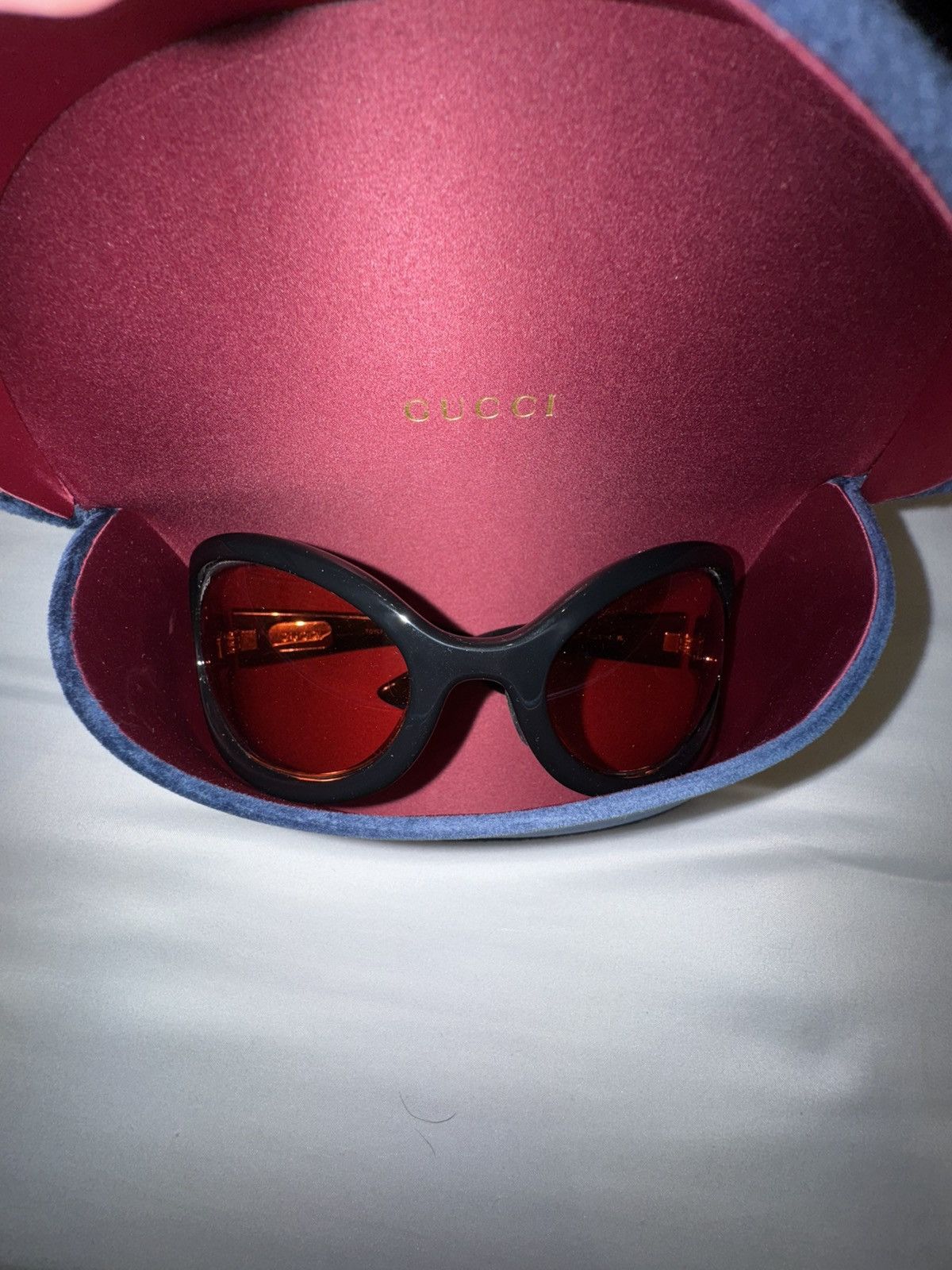 Gucci Gucci Black Oval Sunglasses Size ONE SIZE - 5 Thumbnail