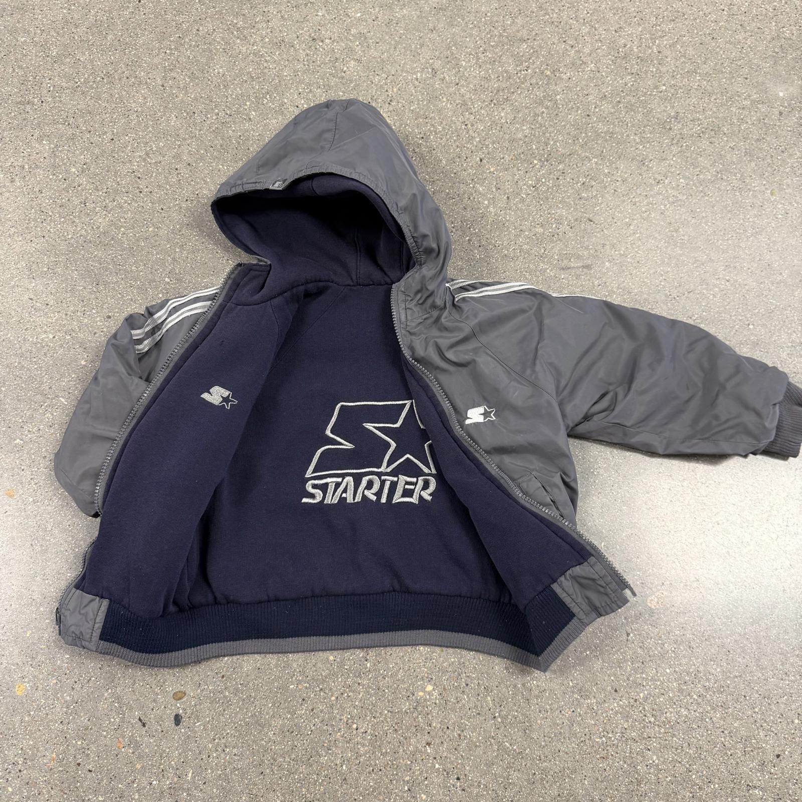 Starter Vtg 90s Kids Reversible Starter Full Zip Hooded Jacket - S Size US S / EU 44-46 / 1 - 1 Thumbnail