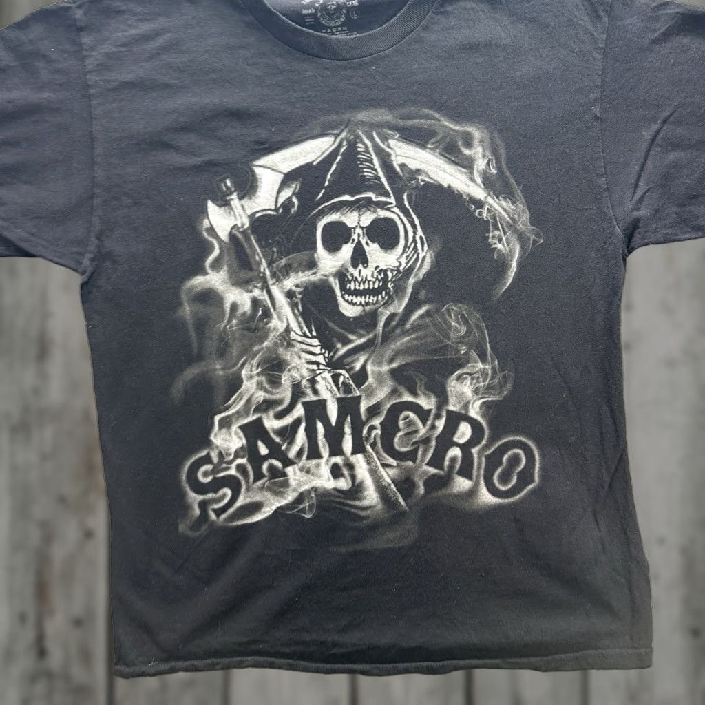 Vintage Sons of Anarchy Samcro Shirt Mens Large Reaper Graphic Black Biker Goth Shirt Mens Large Black Graphic - Size US L / EU 52-54 / 3 - 1 Thumbnail