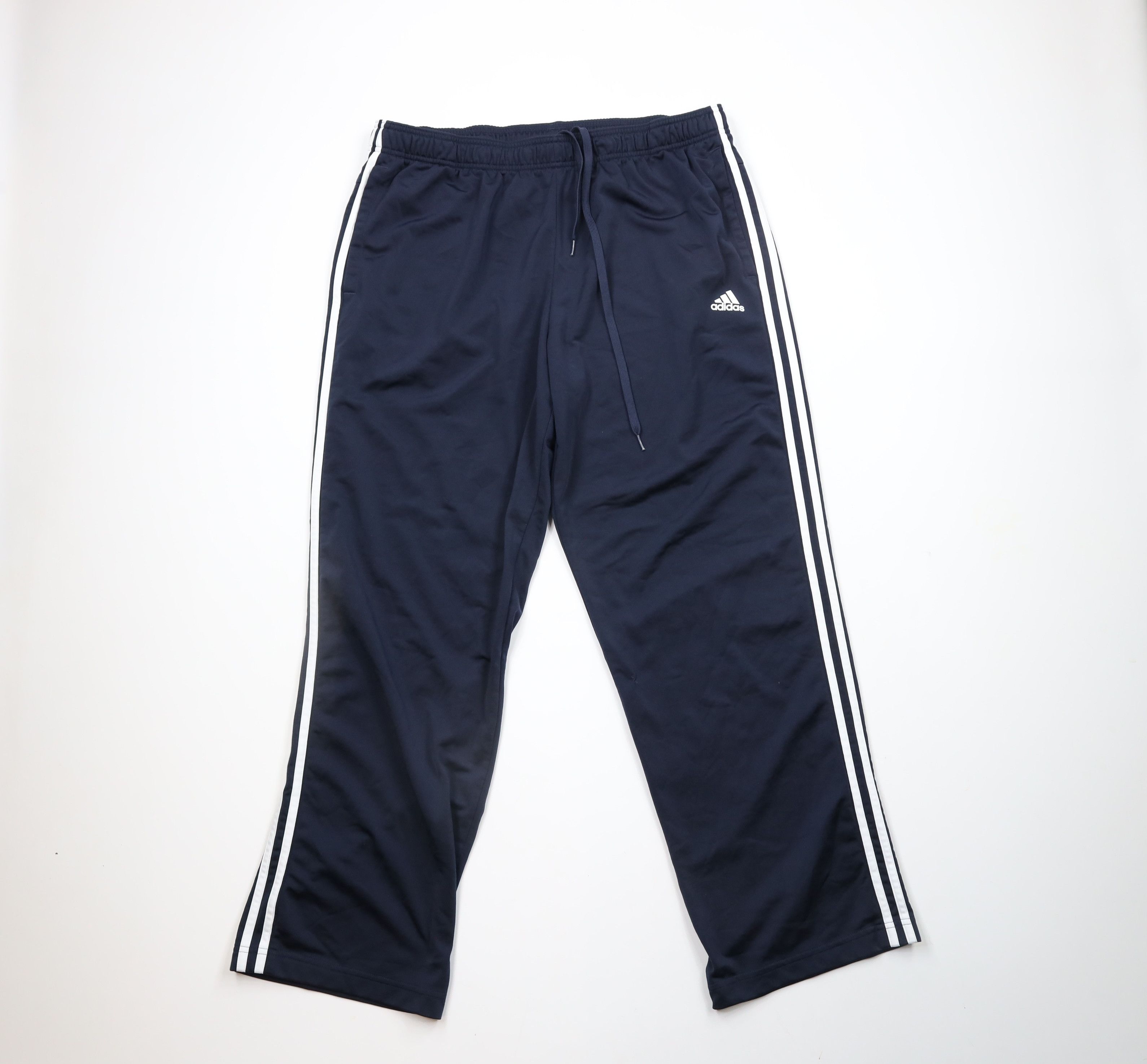 Adidas × Vintage Vintage Adidas Out Striped Wide Leg Pants Blue Polyester Size US 38 / EU 54 - 1 Thumbnail