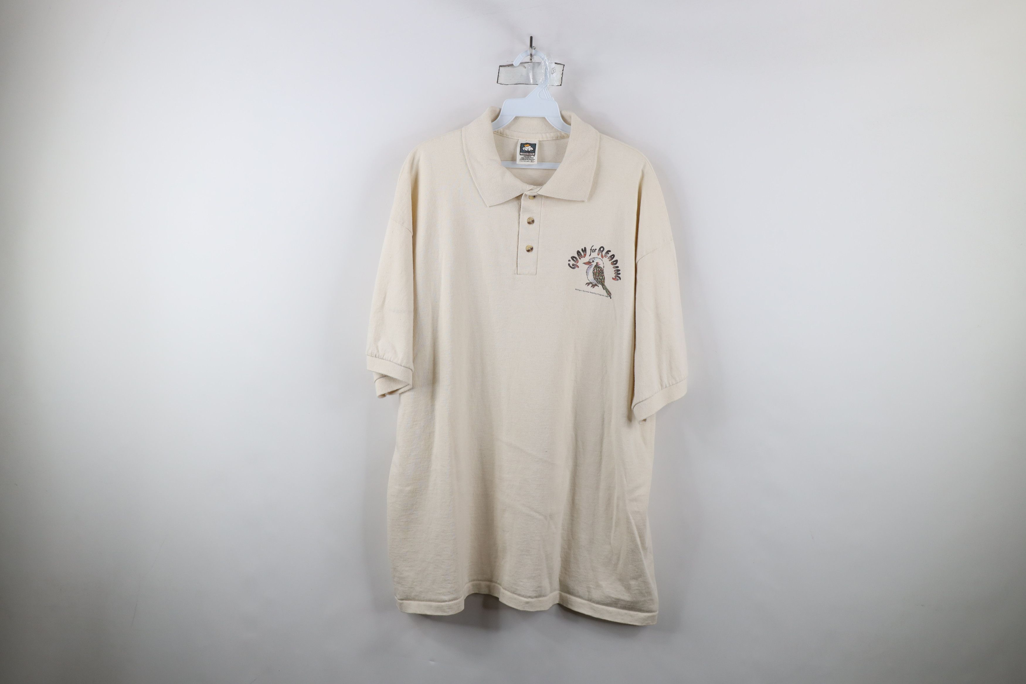 Vintage Vintage 90s Streetwear Michigan Reading Collared Polo Shirt Size US XL / EU 56 / 4 - 1 Thumbnail