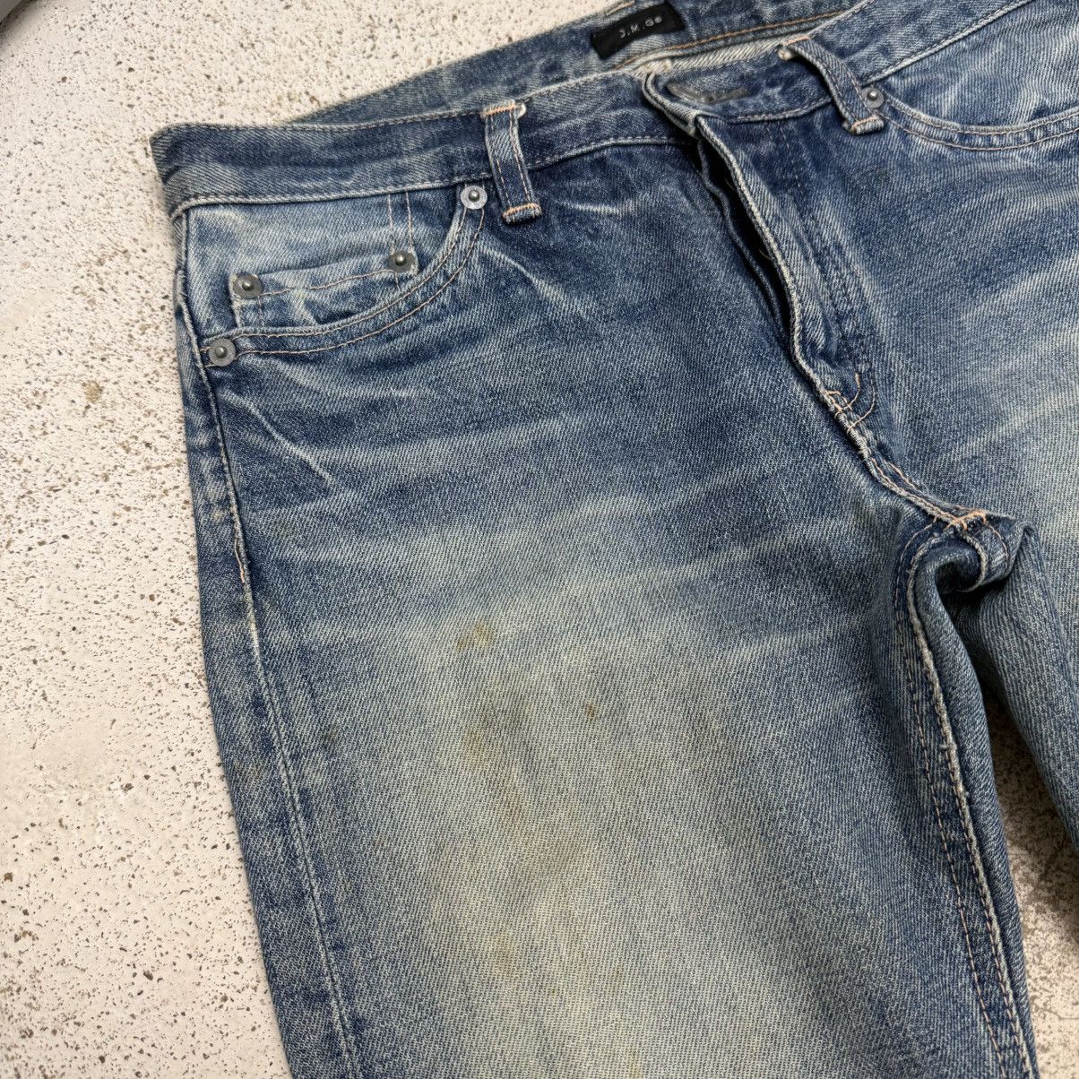 Japanese Brand DMG Buttonfly Slim Straight Distressed Denim Pants Size 26" / US 2 / IT 38 - 7 Thumbnail