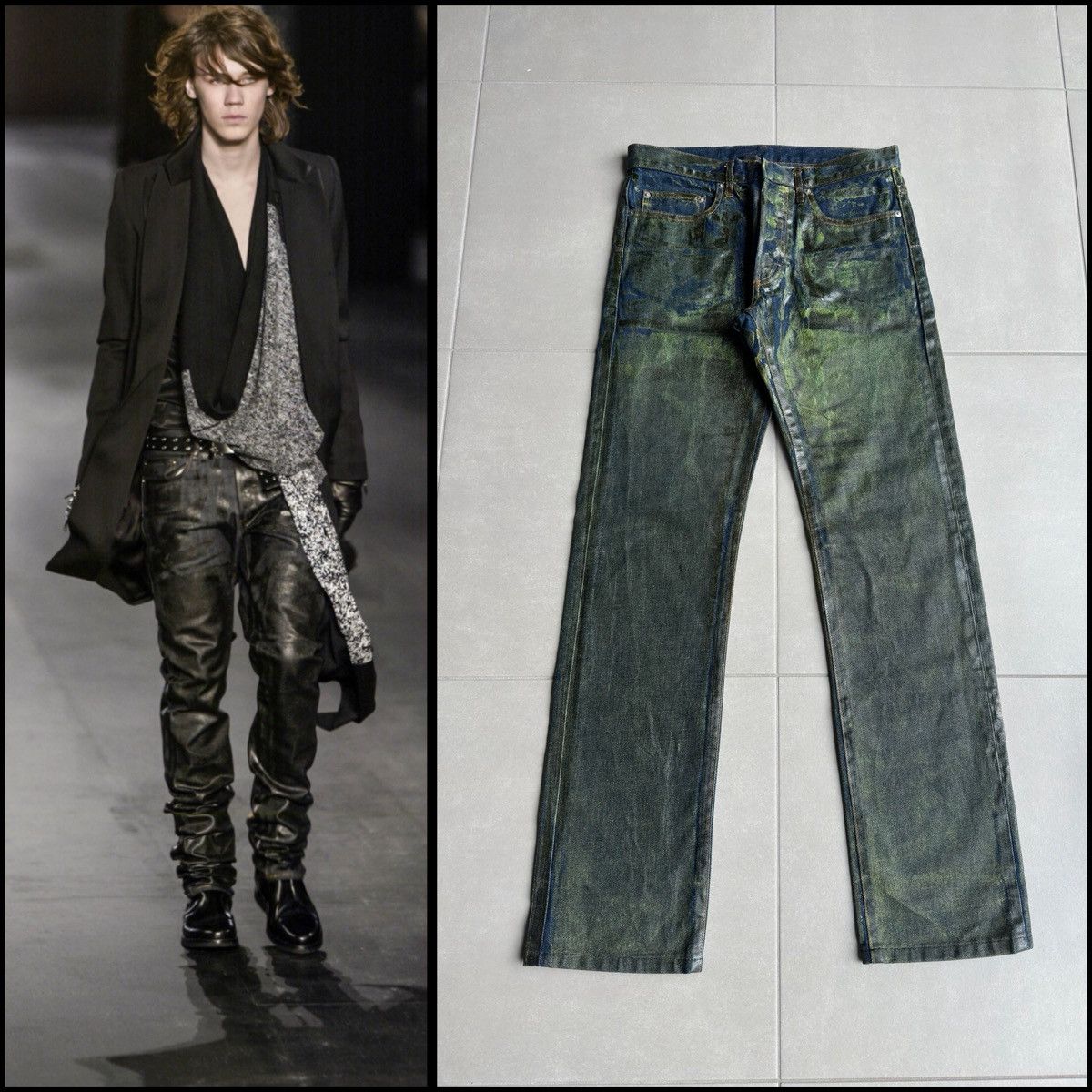 Dior Homme AW03 “Luster” green waxed denim
