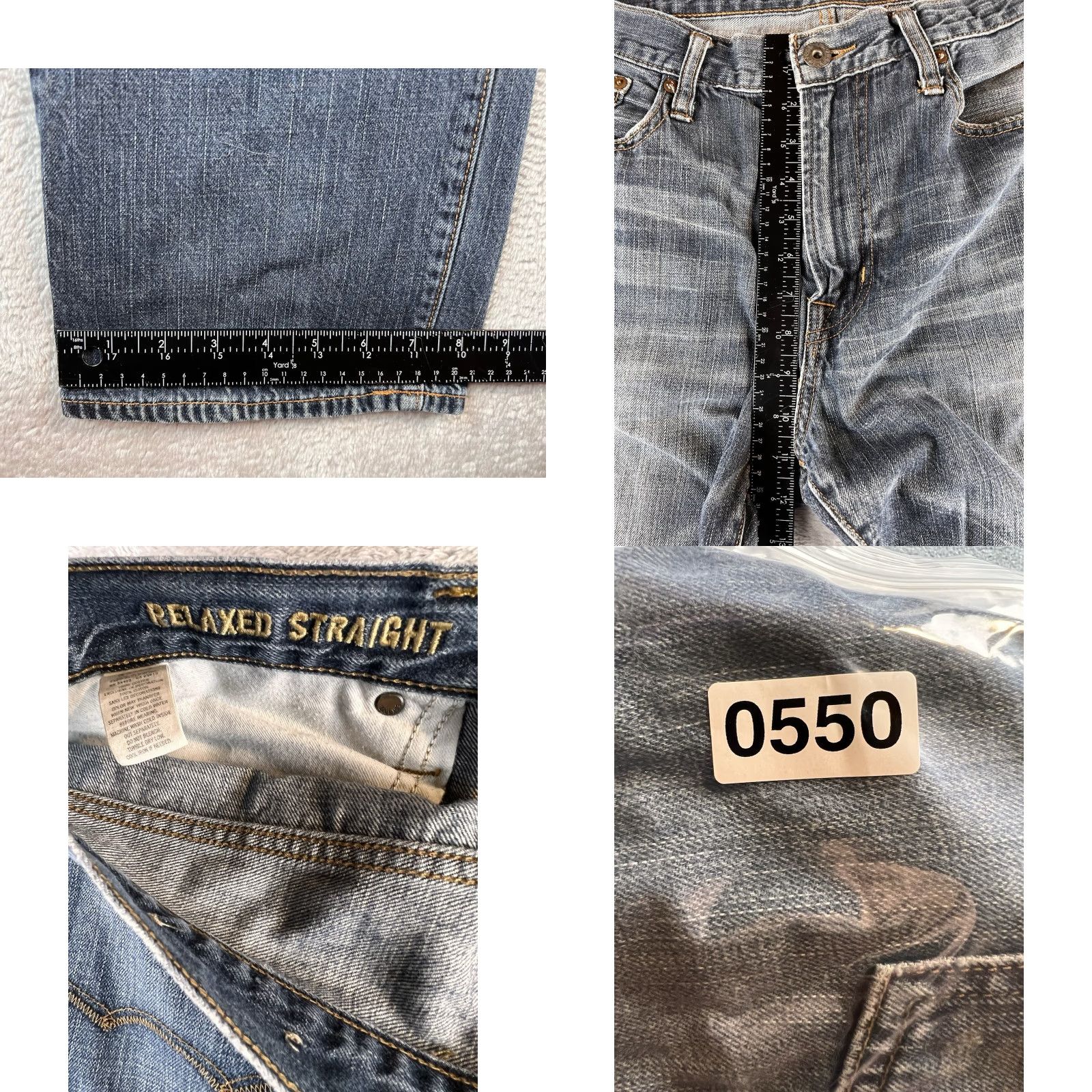 American Eagle Outfitters American Eagle Jeans 34x30 Mens Blue Pants Relaxed Straight Distressed Pattern Solid 5-Pocket Denim Casual Vintage? Size US 34 / EU 50 - 8 Thumbnail