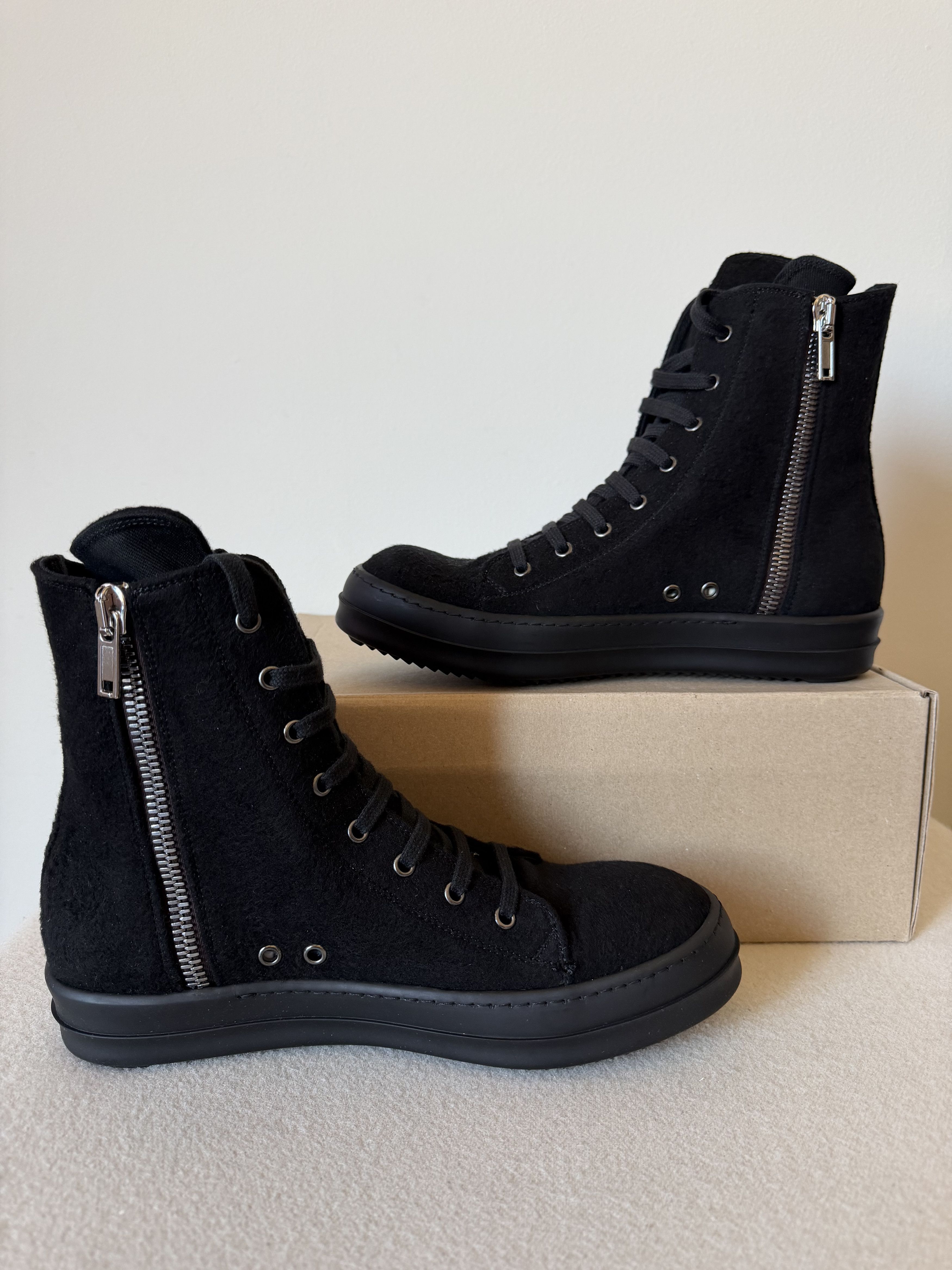 Rick Owens Drkshdw Rick Owens DRKSHDW Vegan Ramones in Brushed Black Size US 8 / EU 41 - 3 Thumbnail