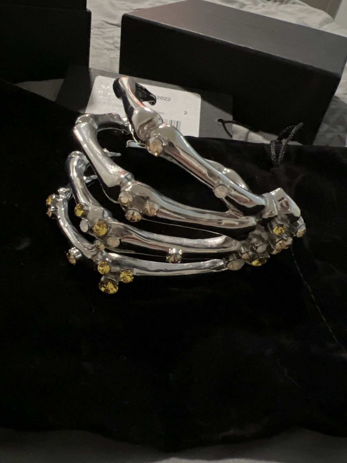 Raf Simons Raf Simons Skeleton bracelet with Cluttered Strass 