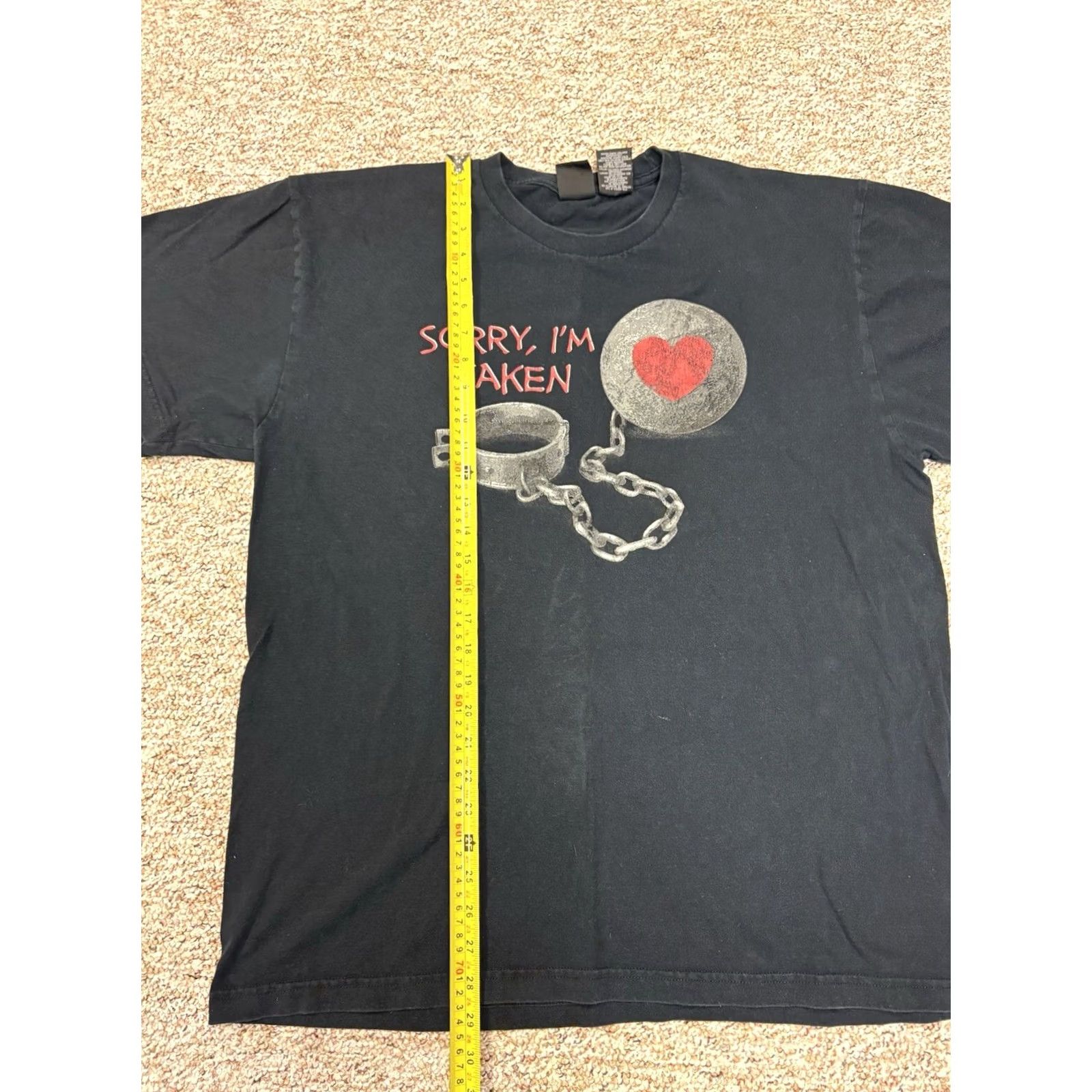Vintage VINTAGE Ace Of Hearts T-Shirt Black XL Adults Short Sleeve "Sorry I’m Taken" Mens Size US XL / EU 56 / 4 - 5 Thumbnail