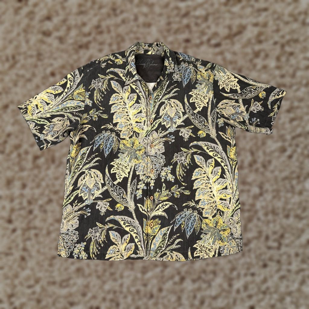 Tommy Bahama Tommy Bahama Shirt Men XL Black Floral Silk Hawaiian Button-Up Beach Shirt Size US XL / EU 56 / 4 - 1 Thumbnail