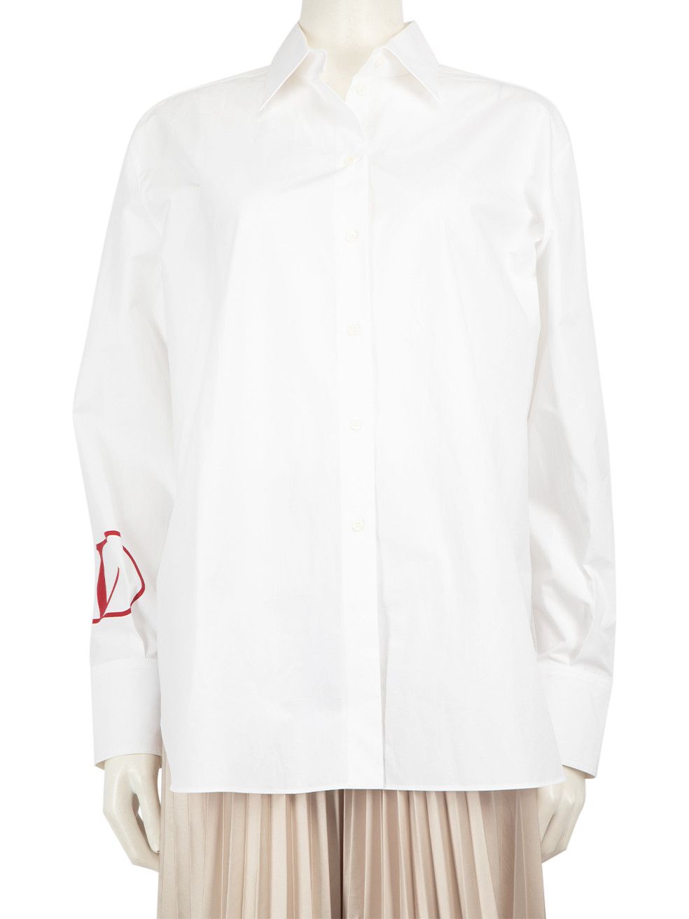 Valentino White V-Logo Shirt Size M / US 6-8 / IT 42-44 - 1 Thumbnail
