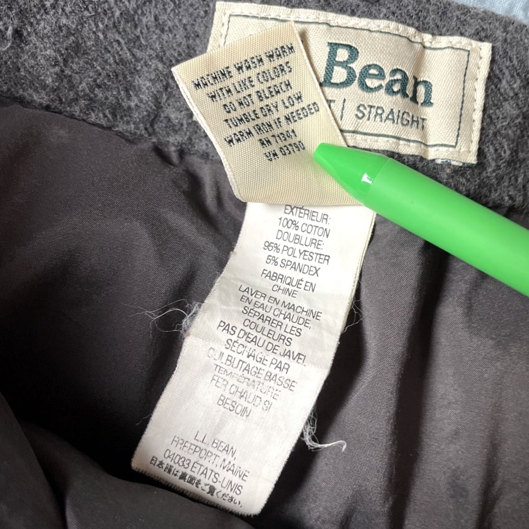 Vintage VINTAGE L.L.Bean Skirt Womens Midi Gray Flannel Lined Preppy Classic Fit Straight 10 Reg Size 32" / US 10 / IT 46 - 7 Thumbnail