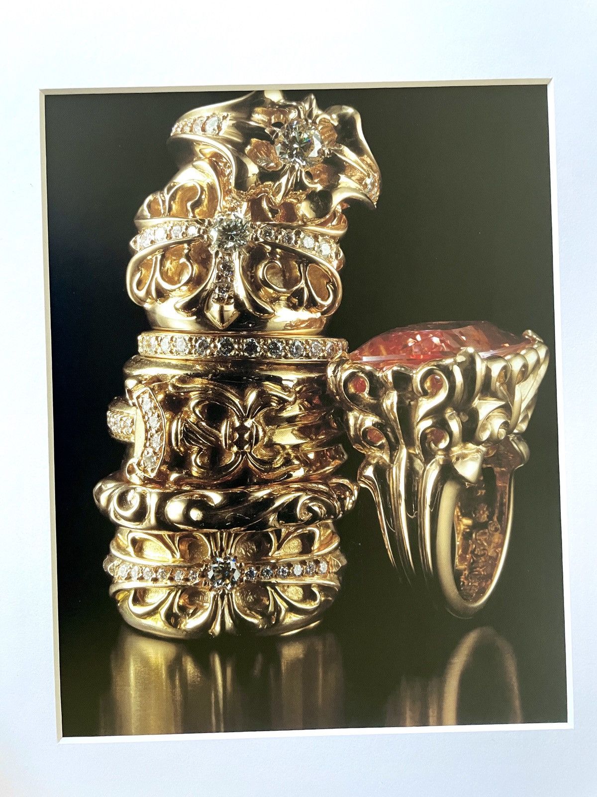 Chrome Hearts Chrome Hearts 11x14 gold rings Matted Frame cutout poster Size ONE SIZE - 2 Thumbnail
