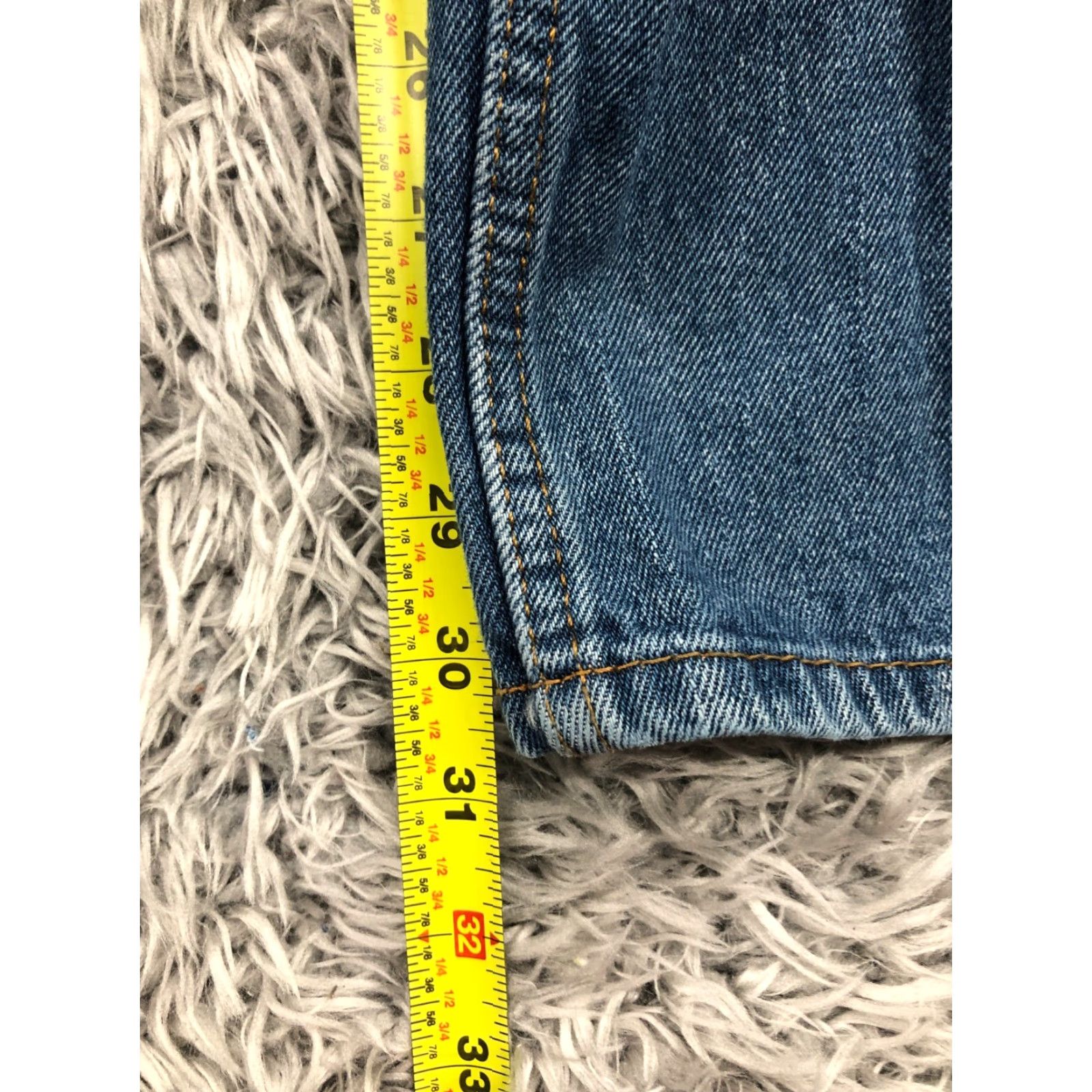 Levi's Levi's 505 Jeans Mens Regular Straight Mid Rise Blue 34x32 Denim 5-Pocket Classic Comfort Size US 34 / EU 50 - 3 Thumbnail