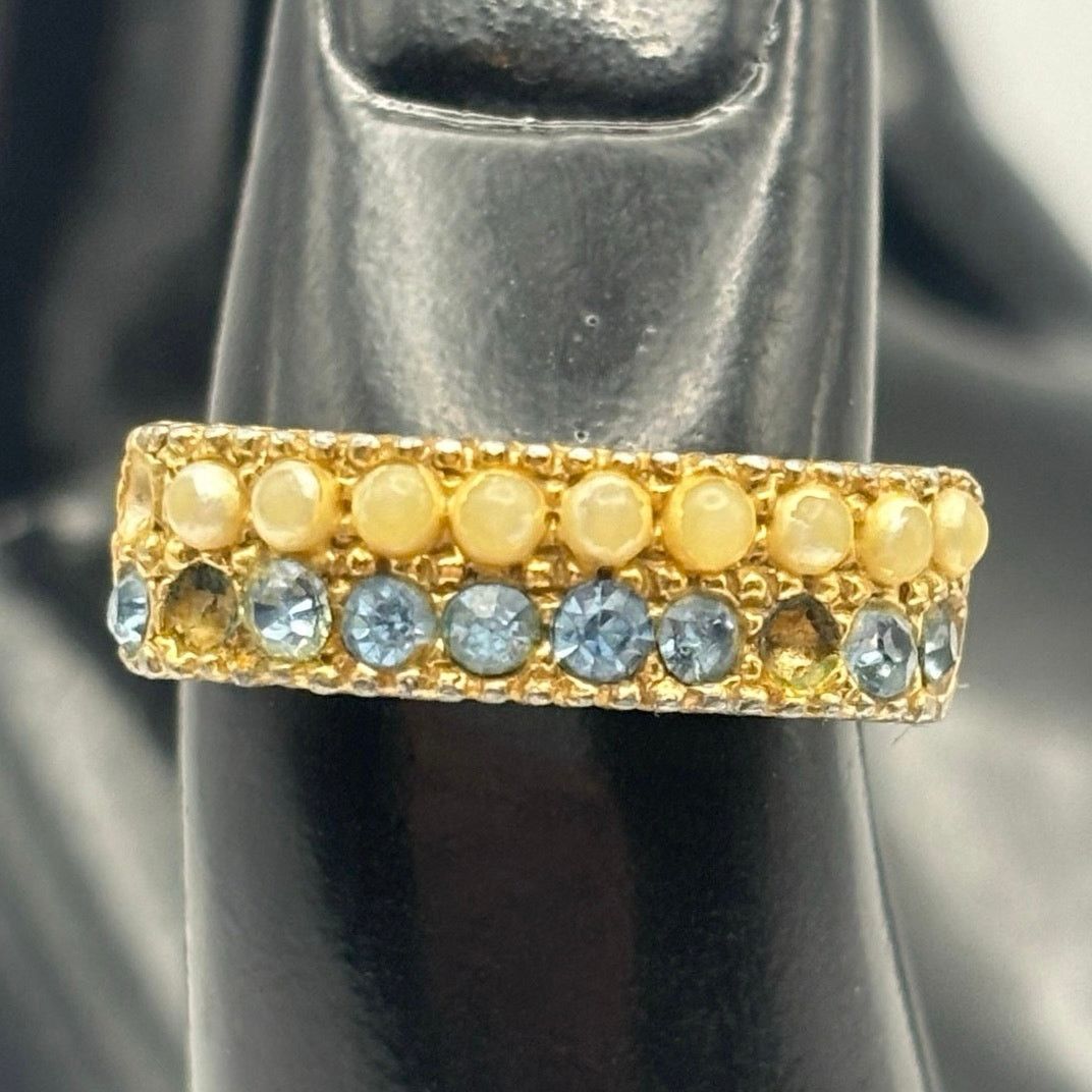 Other Gold & Blue Pearl Ring Size ONE SIZE - 2 Thumbnail