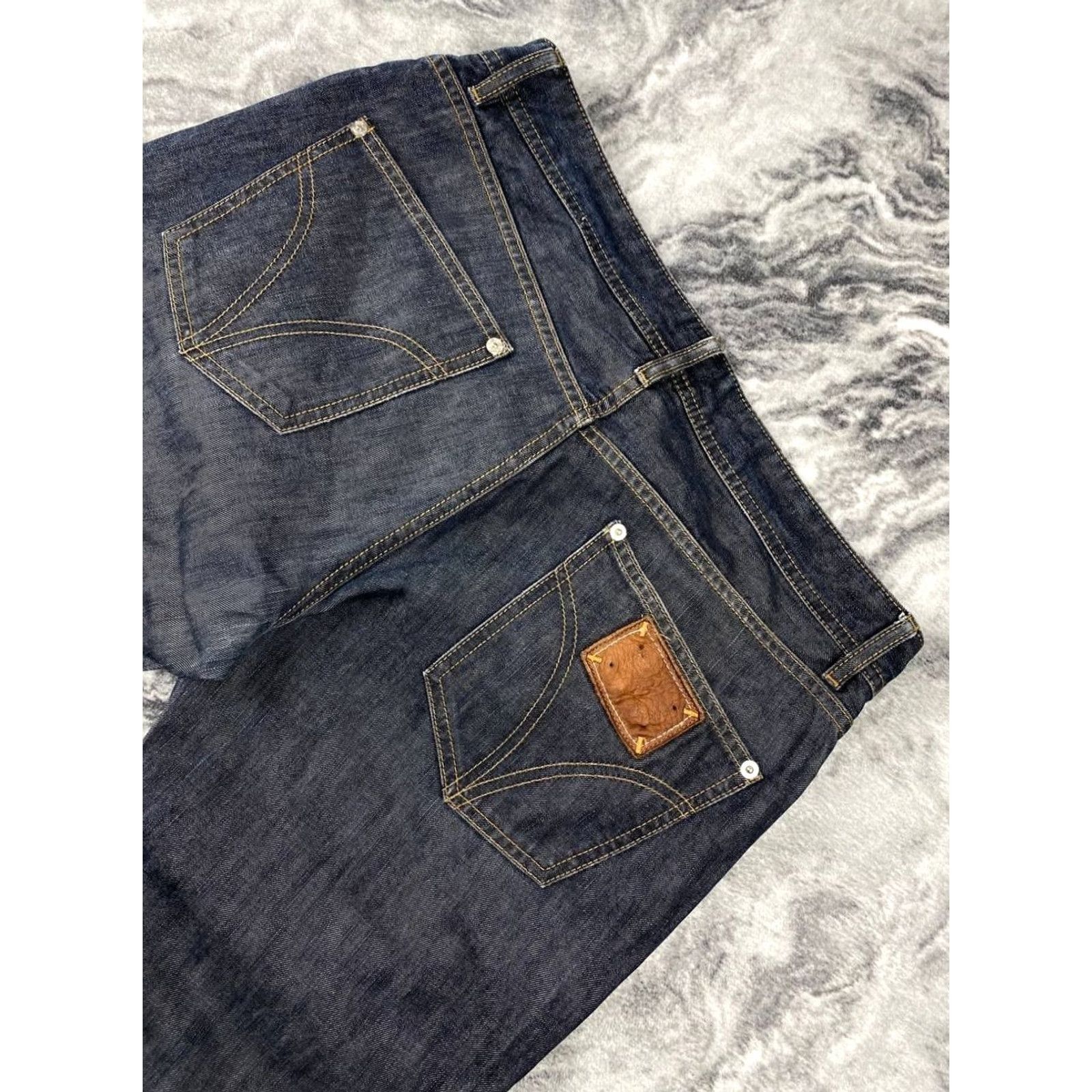 Dolce & Gabbana VINTAGE Dolce&Gabbana Jeans Denim Baggy Buttons 34 Blue Mens 5-Pocket Logo Distressed Straight Rise Mid DG Denim Jeans Size US 34 / EU 50 - 5 Thumbnail