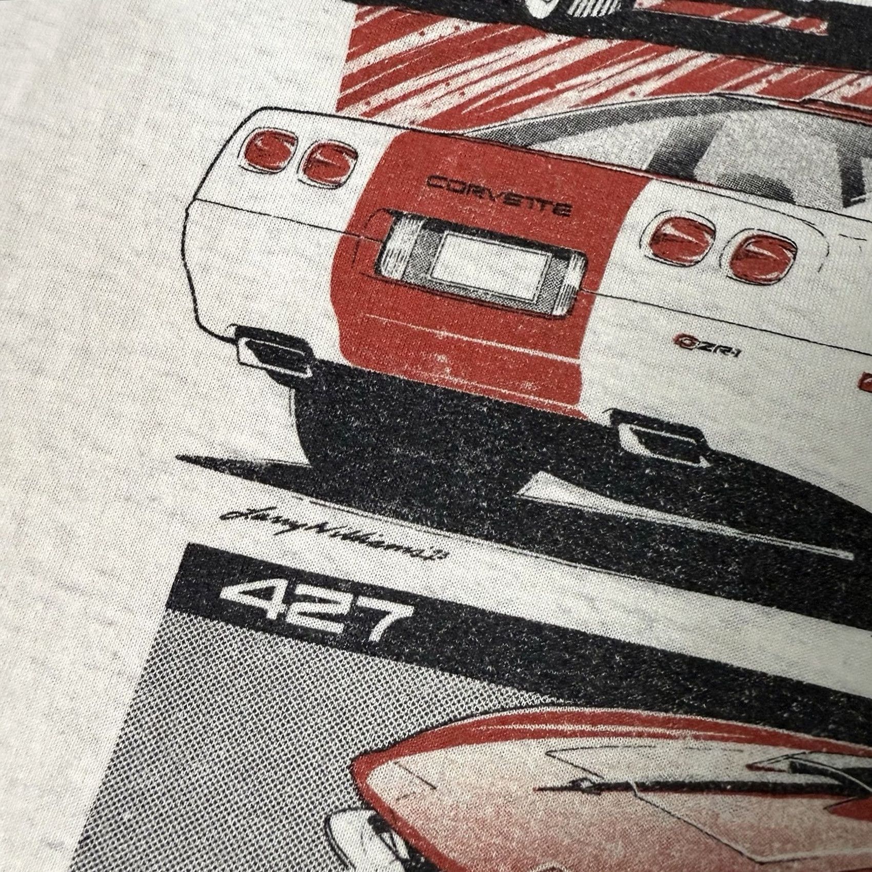 Hanes VINTAGE Corvette Shirt Mens L White 90s Cars Classic Tee Size US L / EU 52-54 / 3 - 3 Thumbnail
