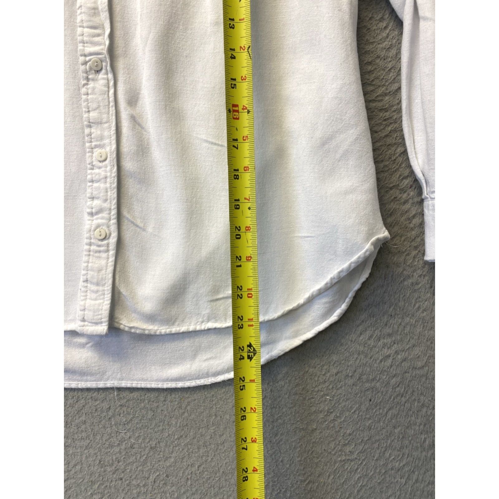 Stradivarius Stradivarius Women's Linen Cropped Boxy Shirt White Short Sleeve V-Neck Button-Up 90s Beach Bohemian Size S / US 4 / IT 40 - 6 Thumbnail