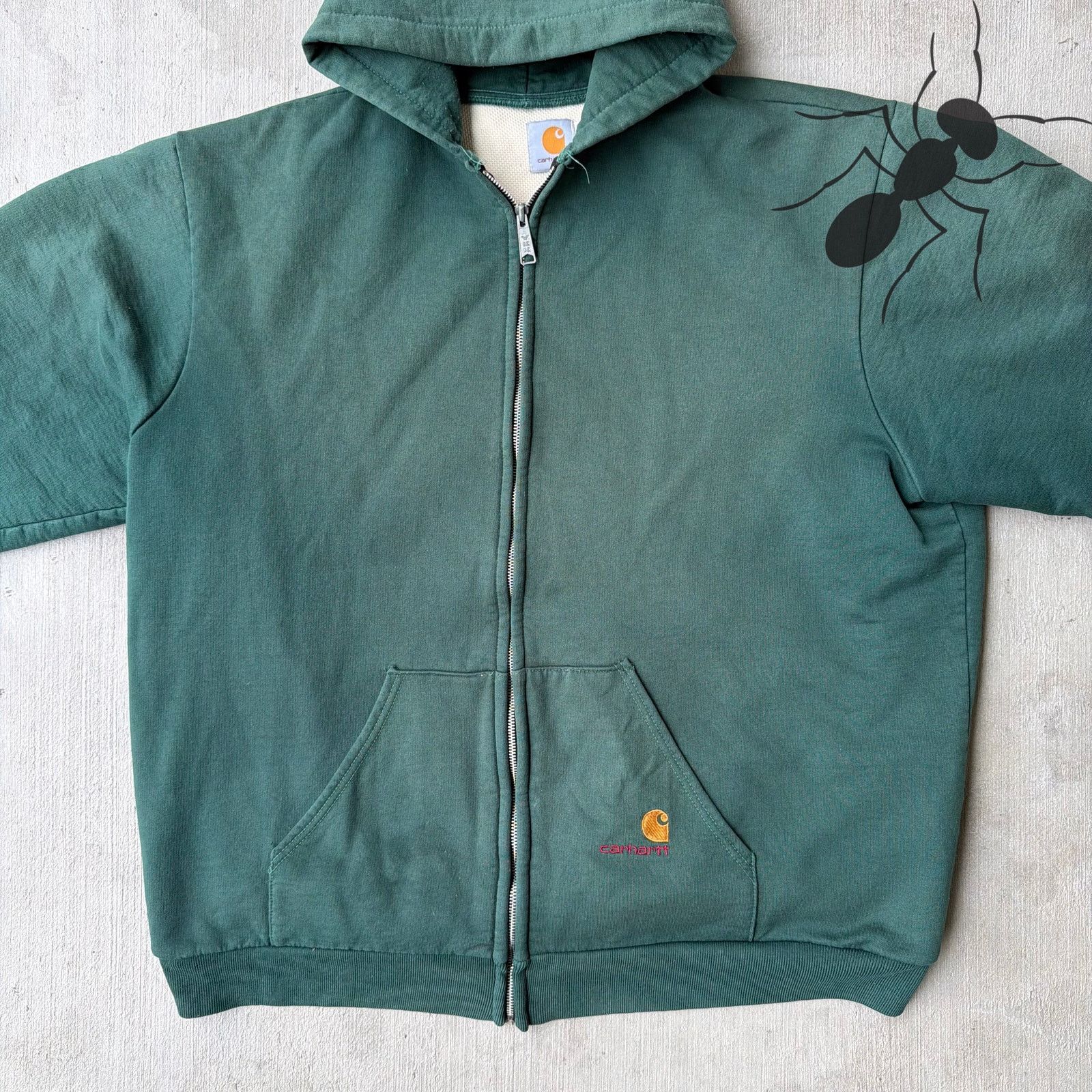 Carhartt × Vintage Carhartt green hoodie sweatshirt work wear jacket Size US XXL / EU 58 / 5 - 3 Thumbnail