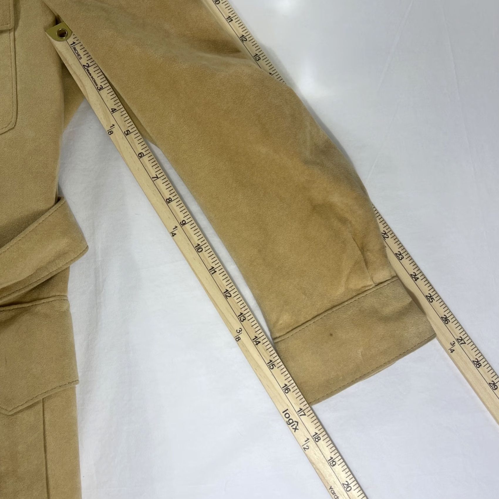 Bergdorf Goodman VINTAGE Bergdorf Goodman 43 LONG Jacket Suede Belted Desert Sand 60s 70s Union Size US M / EU 48-50 / 2 - 6 Thumbnail