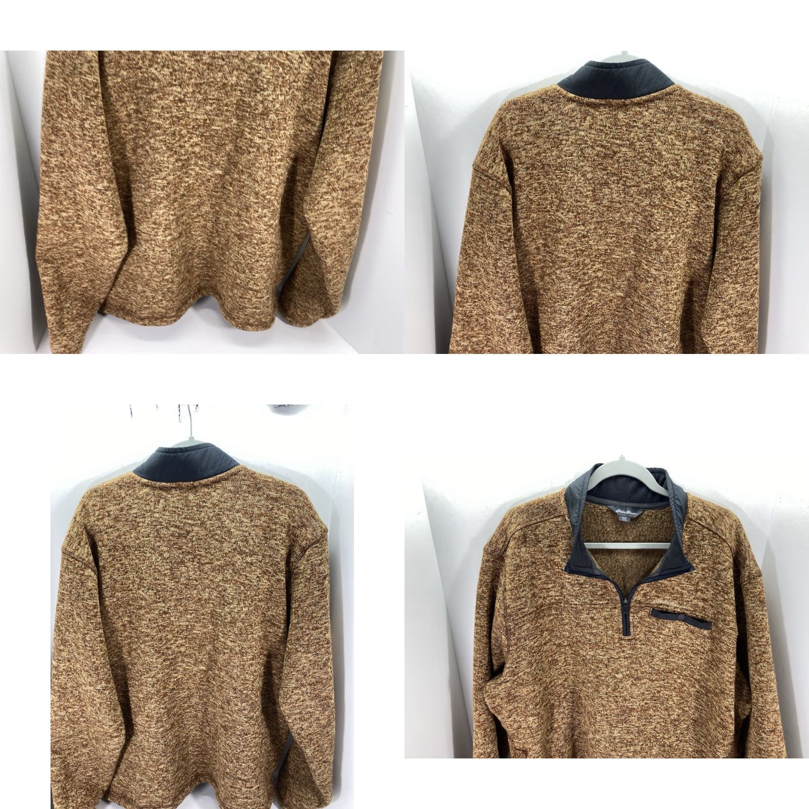 Eddie Bauer Eddie Bauer Fleece Sweater Men XL Brown 1/4 Zip Mock Neck Pullover Long Sleeve Sleeve Change: 1/4 Zip Size US XL / EU 56 / 4 - 8 Thumbnail