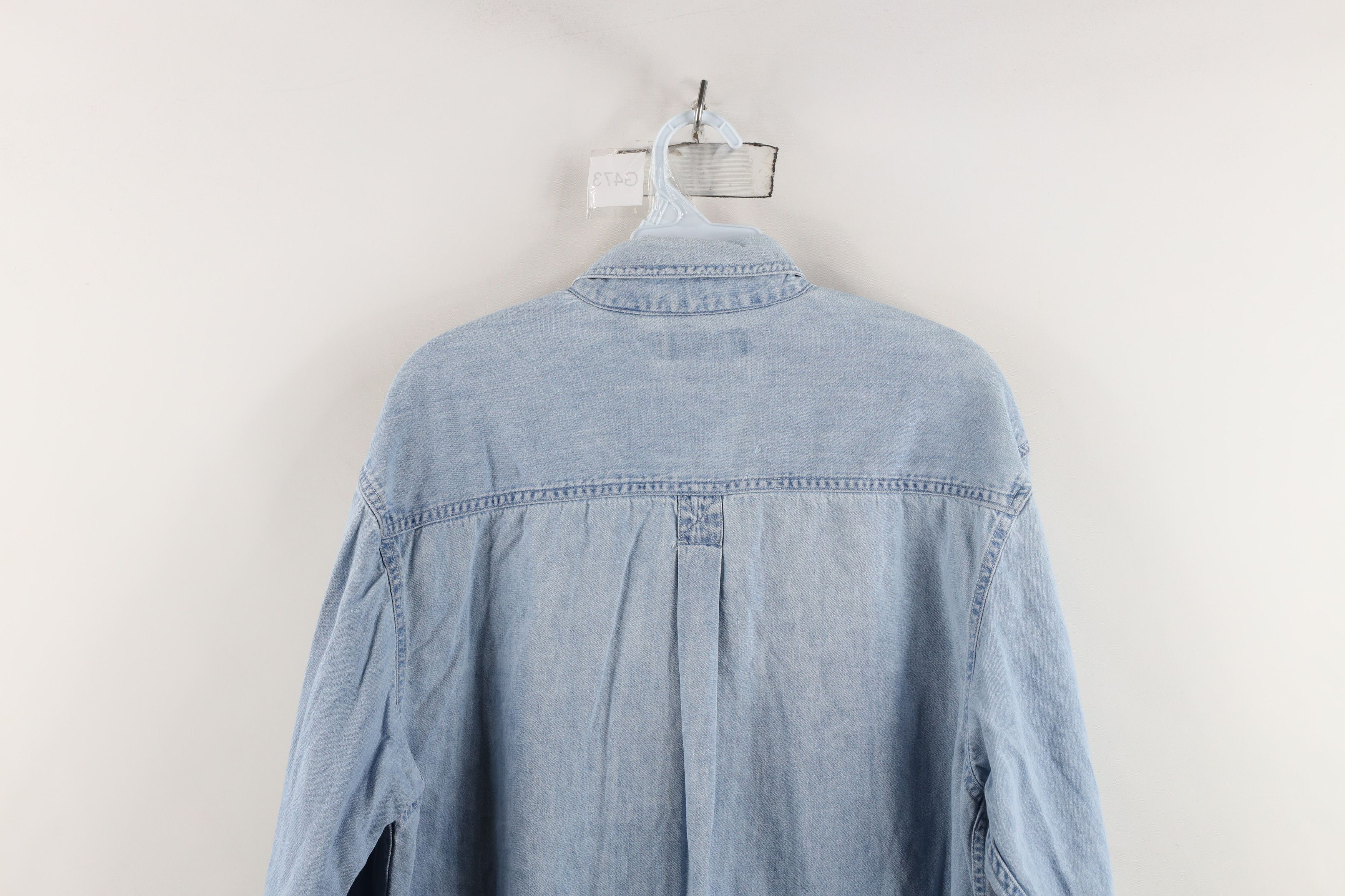 Vintage Vintage 90s Streetwear Denim Jean Collared Button Down Shirt Size US S / EU 44-46 / 1 - 13 Thumbnail