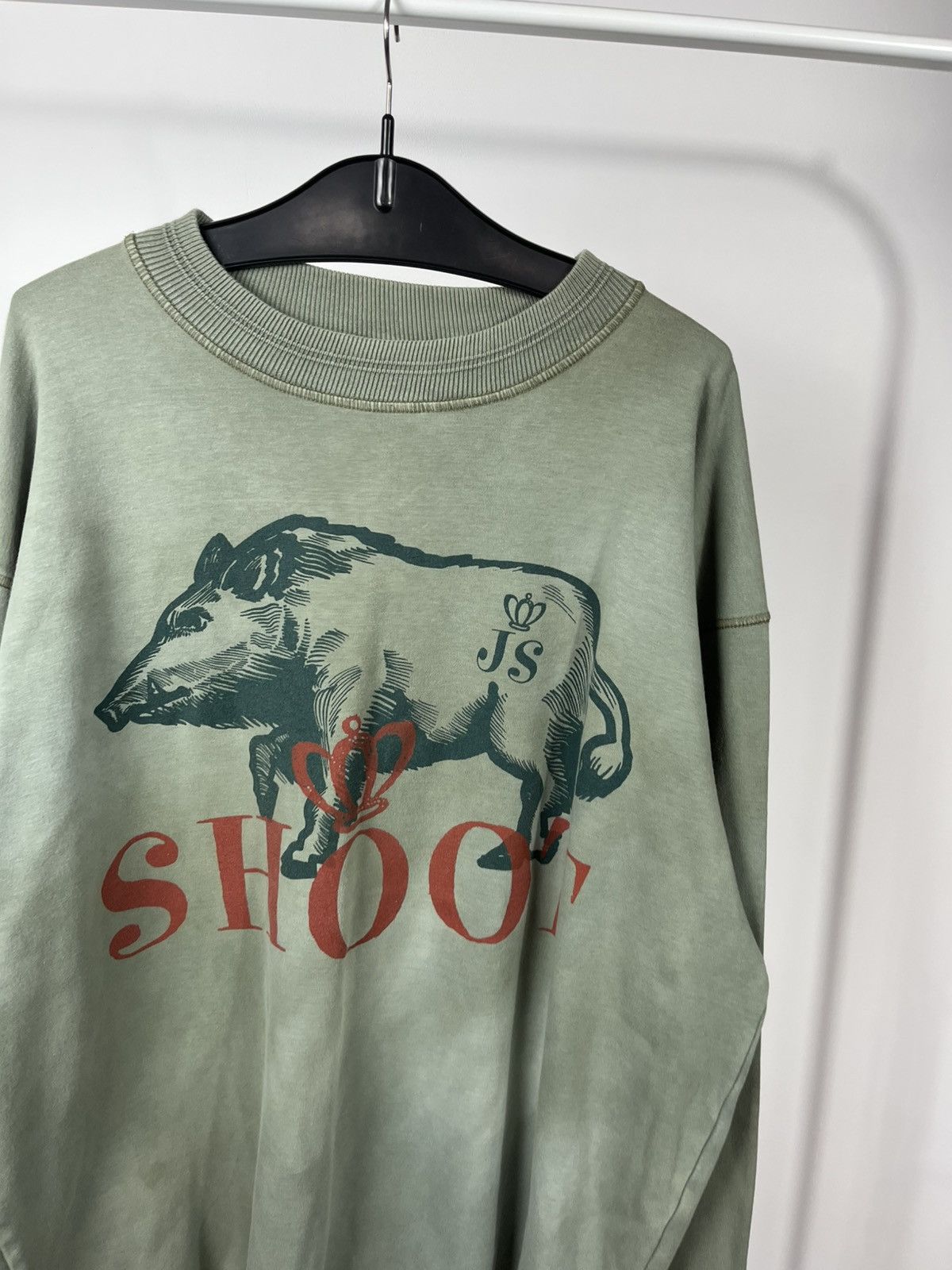 JET SET Jet Set Vintage Green Pig Graphic Sweatshirt Crewneck Size 4 Size US XL / EU 56 / 4 - 3 Thumbnail