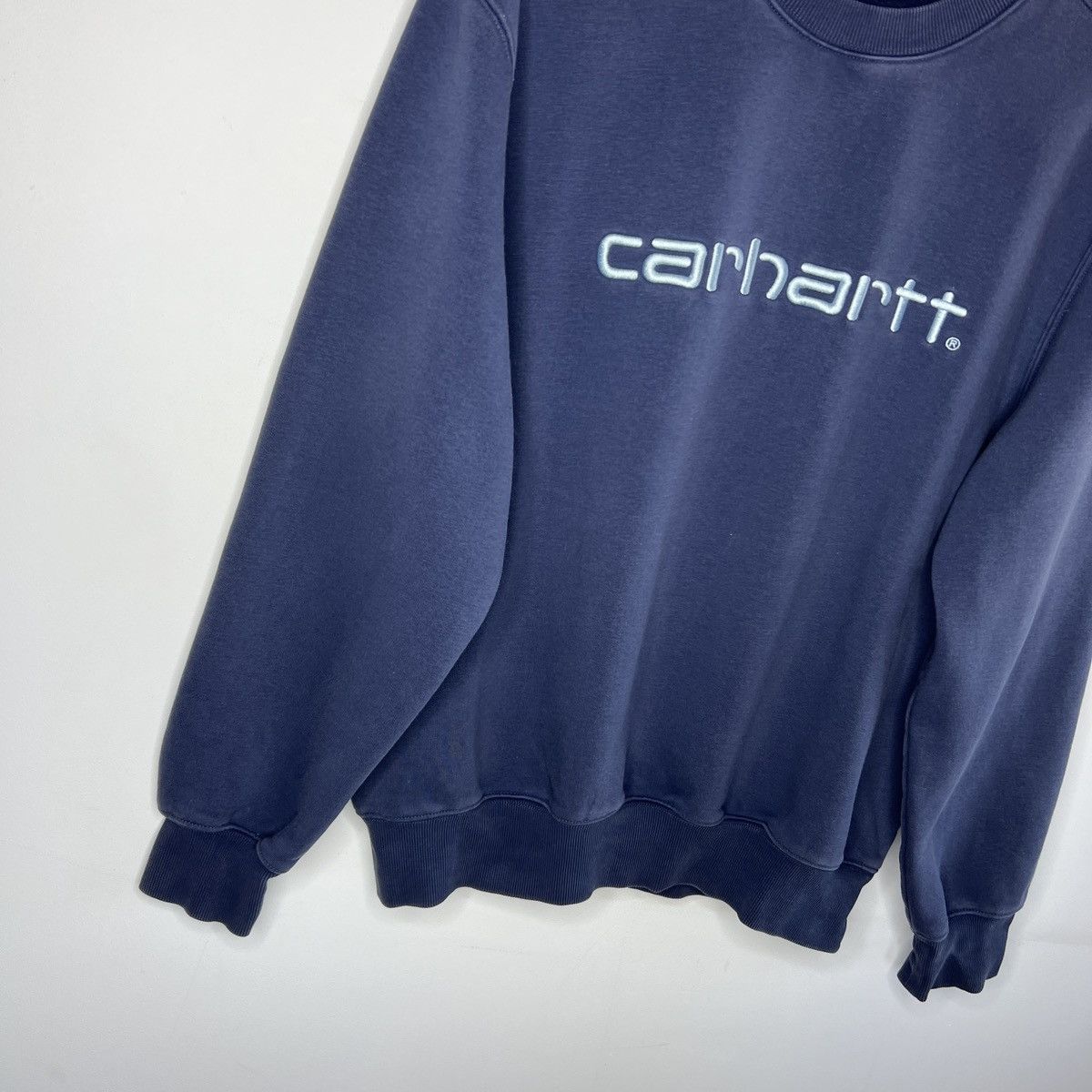 Carhartt × Vintage Vintage Carhartt Spellot Crew Neck Navy Sweatshirt Size US M / EU 48-50 / 2 - 3 Thumbnail