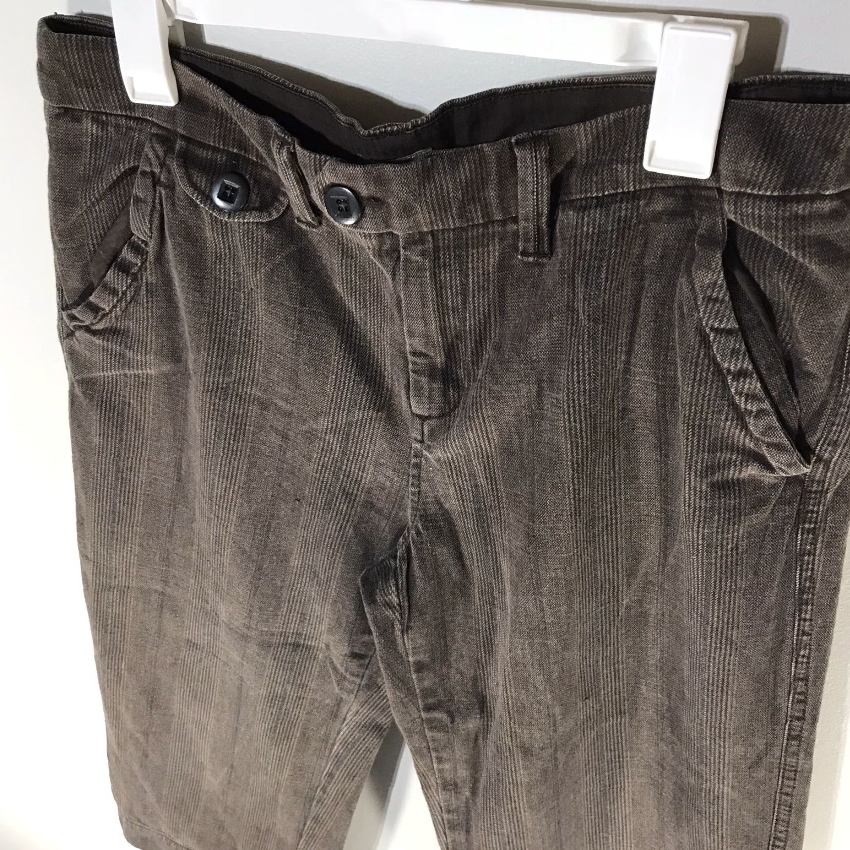 Vintage RUFF HEWN Brown Striped Capris Womens Size 12 Regular Fit Lightweight Comfort Pants Size ONE SIZE - 2 Thumbnail