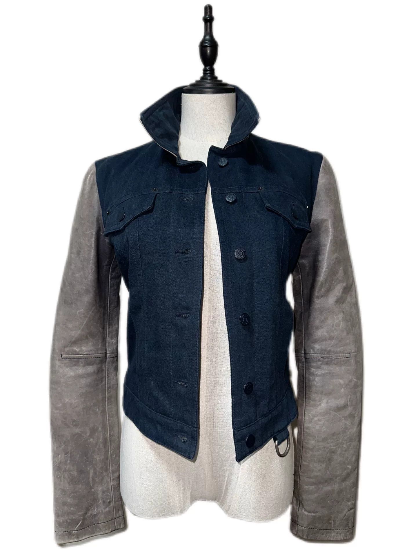 McQ Alexander McQueen McQ Leather Denim Moto Jacket Size S / US 4 / IT 40 - 1 Thumbnail