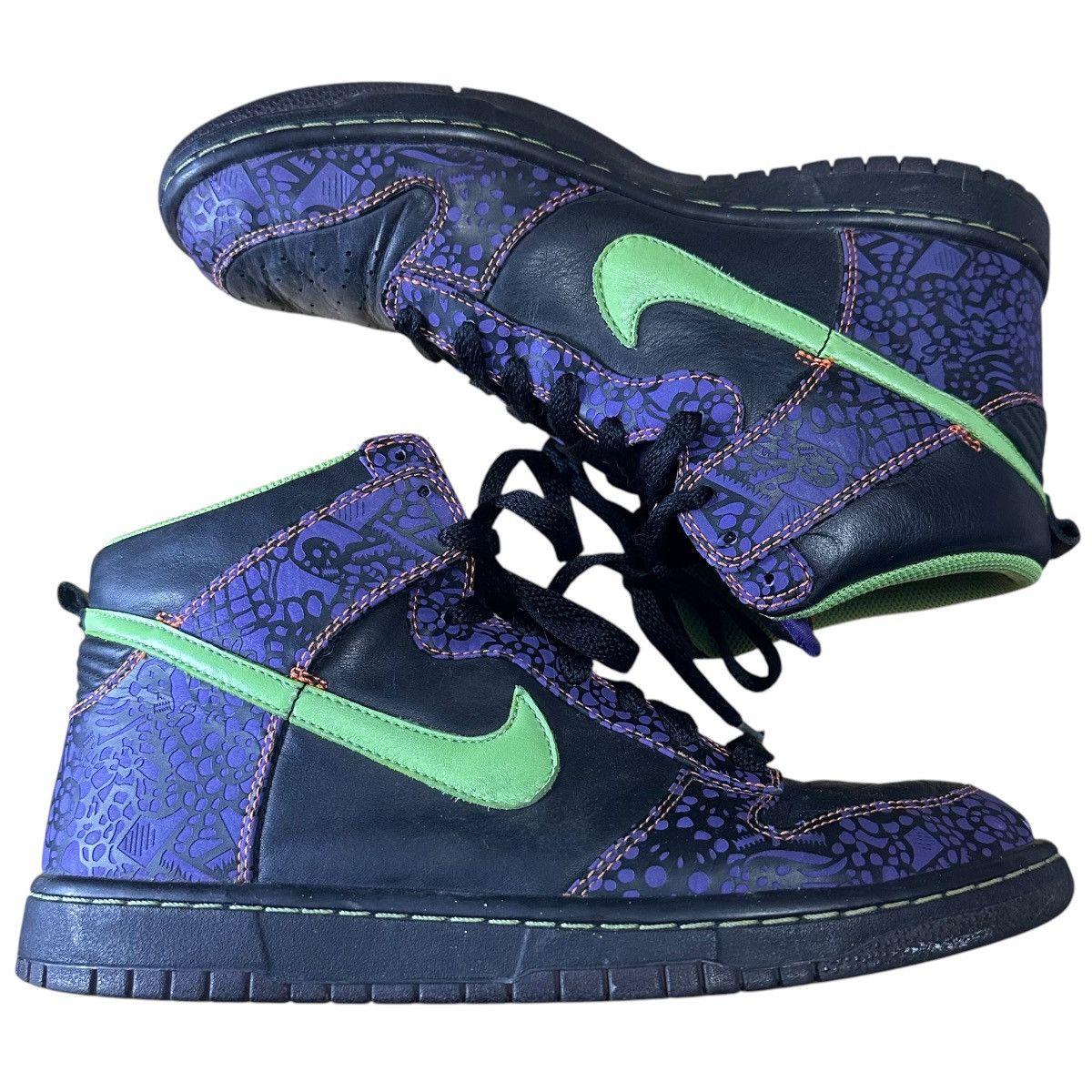 Nike × Vintage Nike Dunk Premium High Day Of The Dead Size 9.5 Size US 9.5 / EU 42-43 - 2 Thumbnail