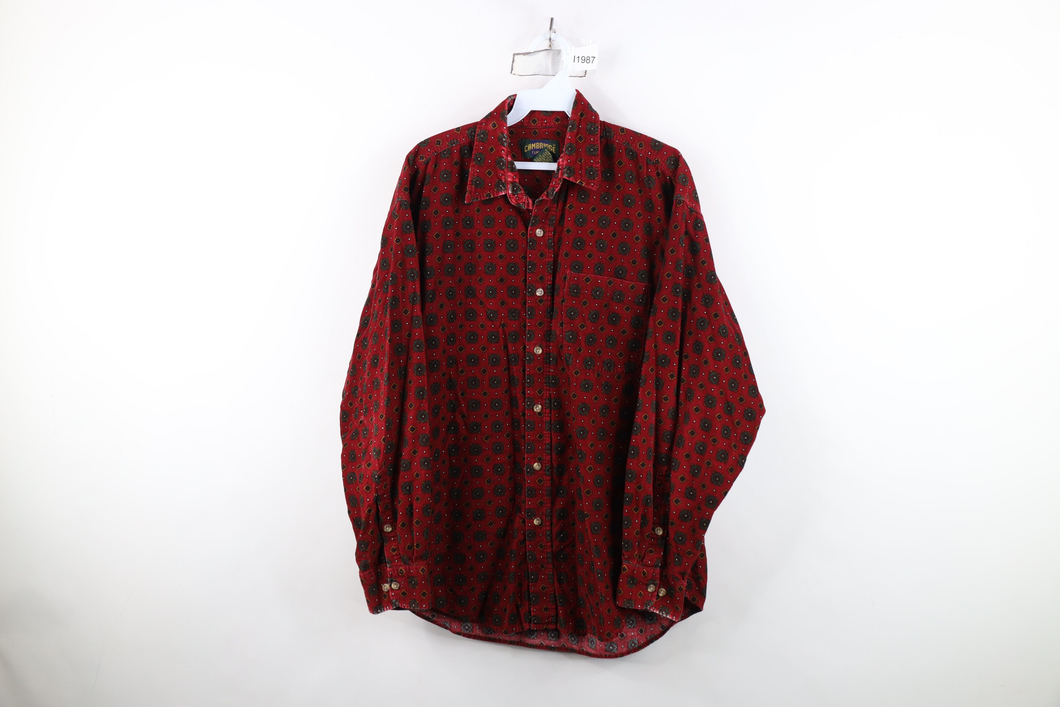 Vintage Vintage 90s Streetwear Corduroy Collared Button Shirt Size US M / EU 48-50 / 2 - 1 Thumbnail