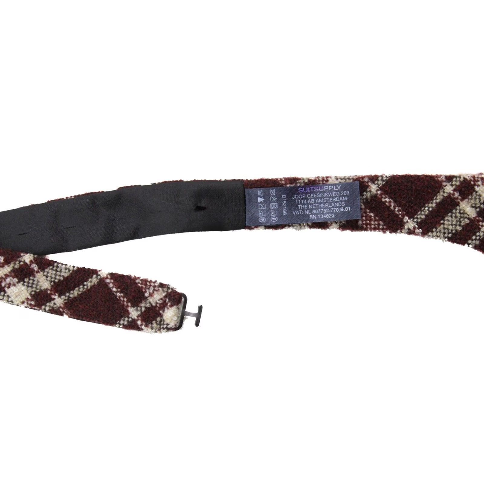 Suitsupply Suitsupply Tie Mens ONE SIZE Check Bordeaux Bow Men Wool Blend Adjustable Classic Size ONE SIZE - 3 Thumbnail