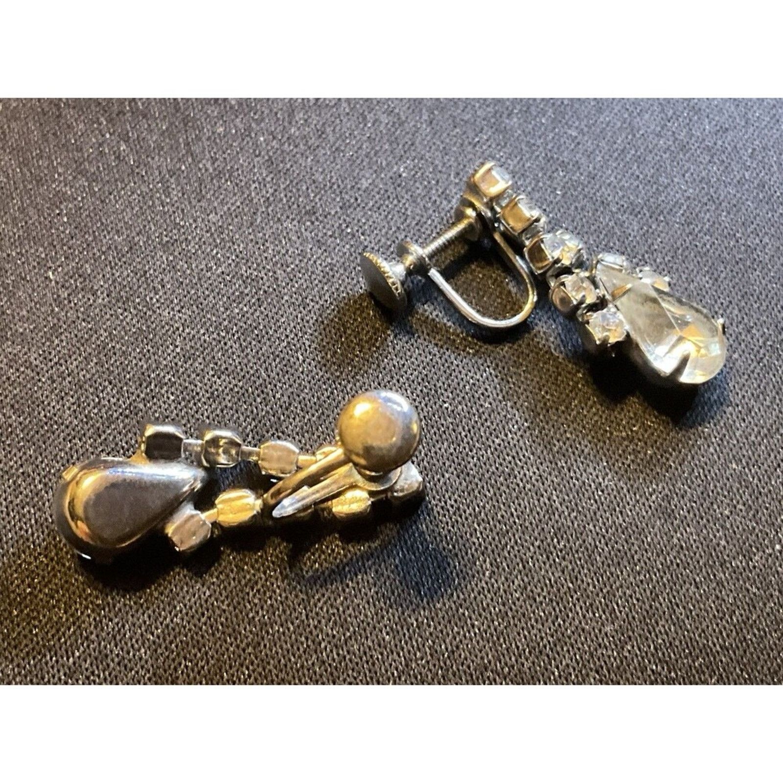 Other Vintage Crystal Dangle Earrings Screw Backs Size ONE SIZE - 5 Thumbnail
