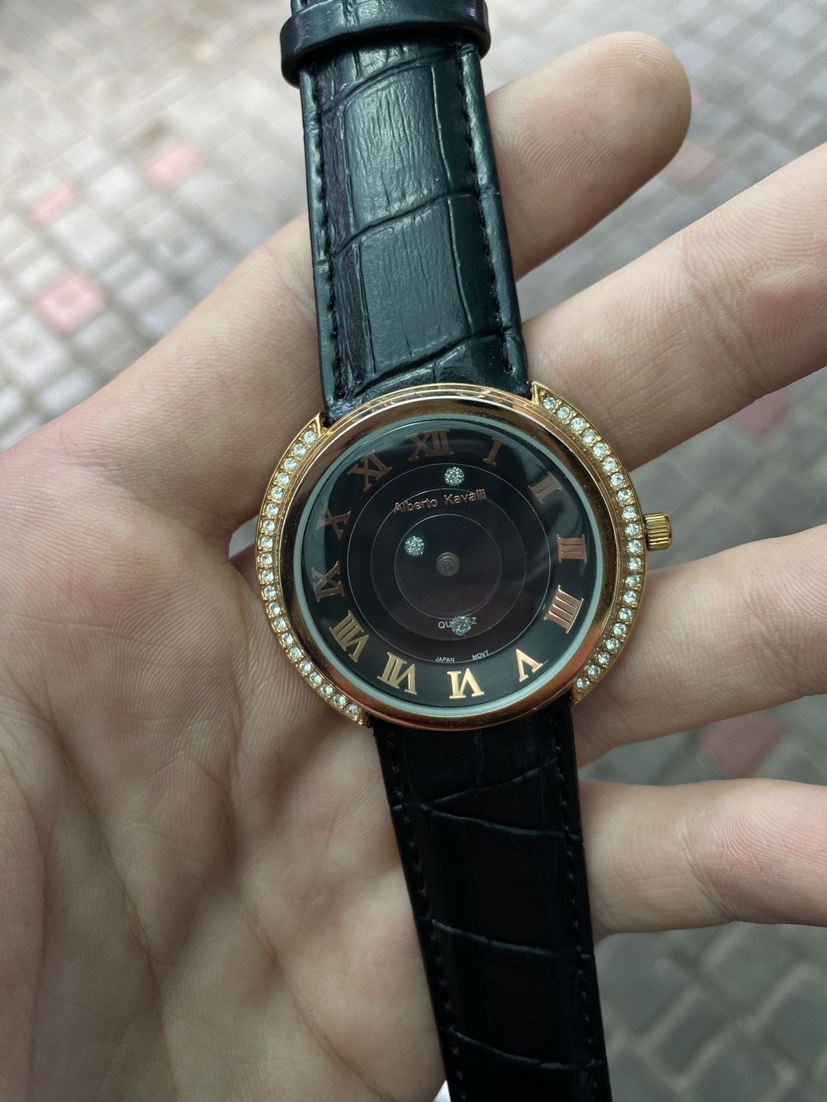 Japanese Brand × Vintage Luxury Alberto Kavalli Watch with 3 Diamonds Size ONE SIZE - 3 Thumbnail