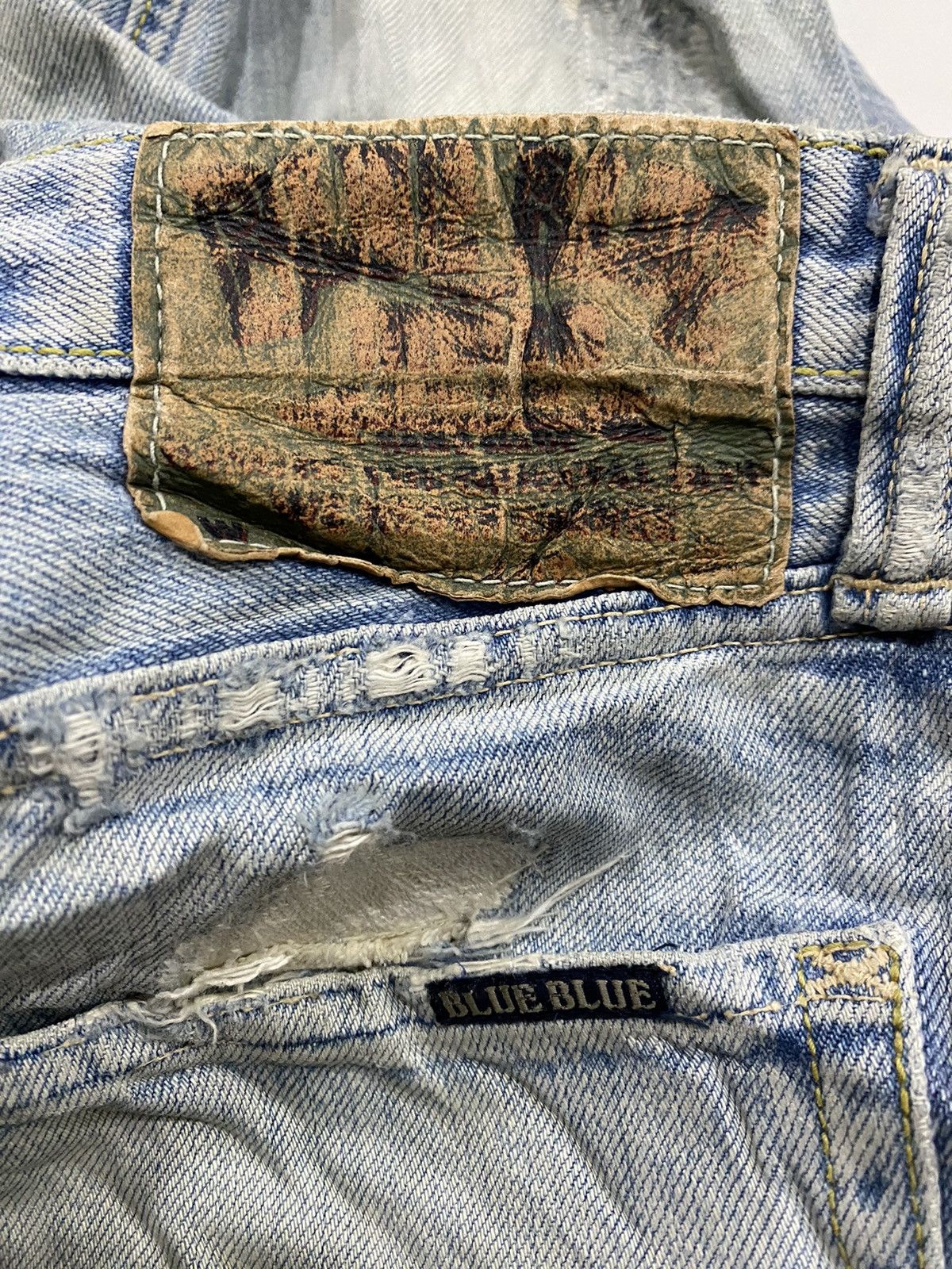Blue Blue Japan SUPER DESTROYED DENIM PANTS BLUE-BLUE JAPAN FLARE TYPE Size US 31 - 6 Thumbnail