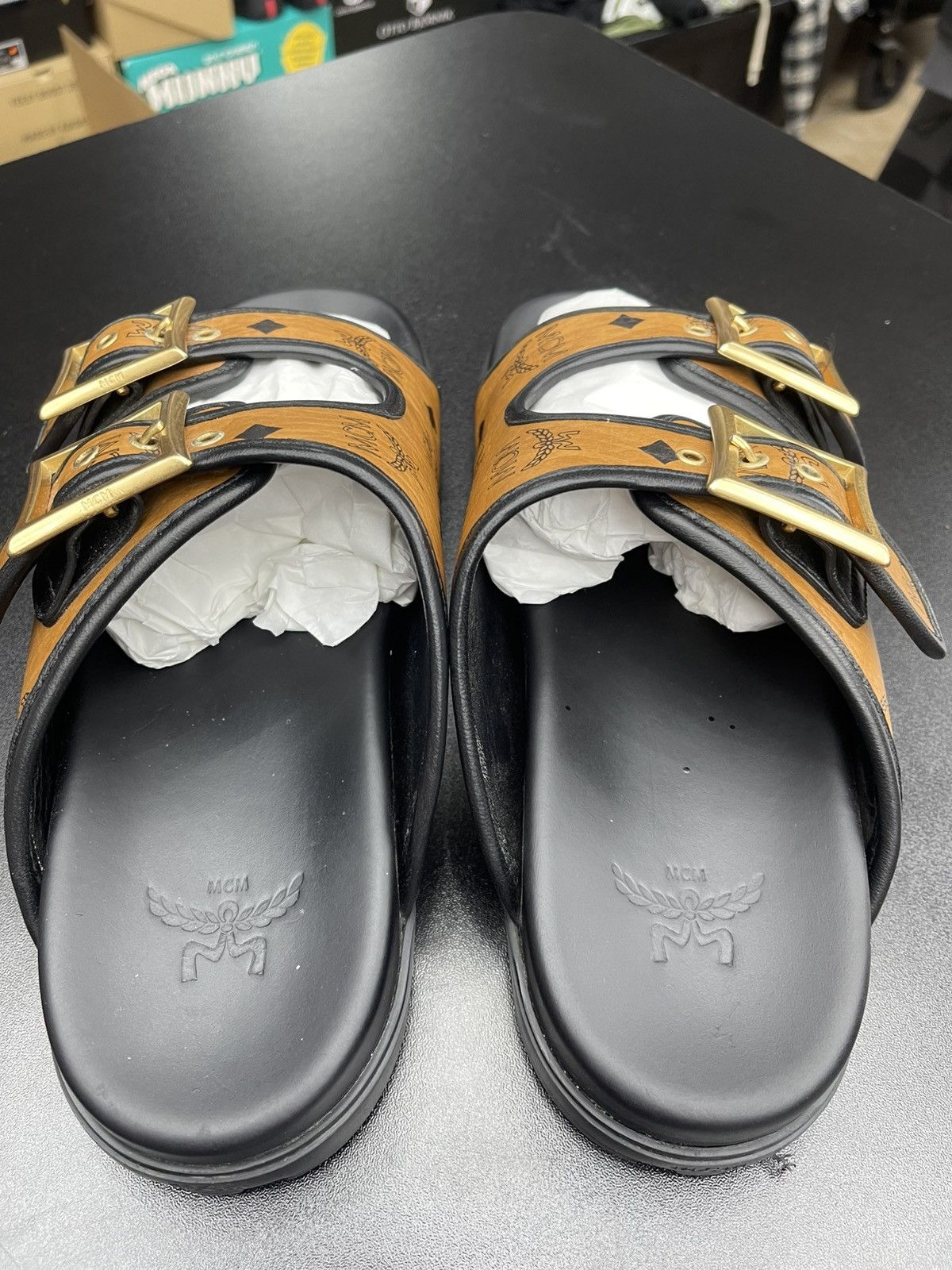 MCM Size 8US/41EU - MCM Sandals In Visetos Cognac Size US 8 / EU 41 - 4 Thumbnail