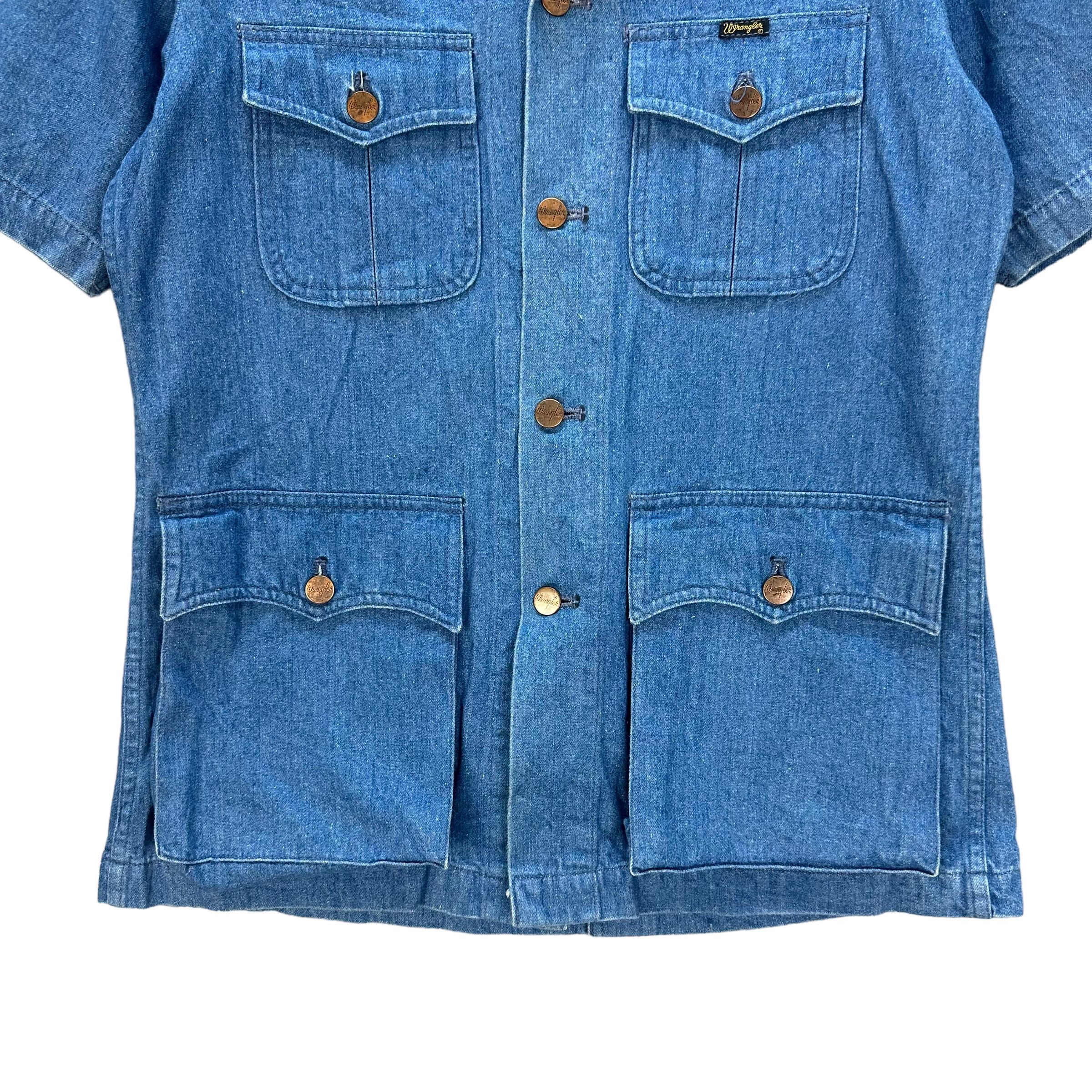 Wrangler VINTAGE 90's WRANGLER SOFT DENIM CHORE JACKET #8051-198 Size L / US 10 / IT 46 - 4 Thumbnail
