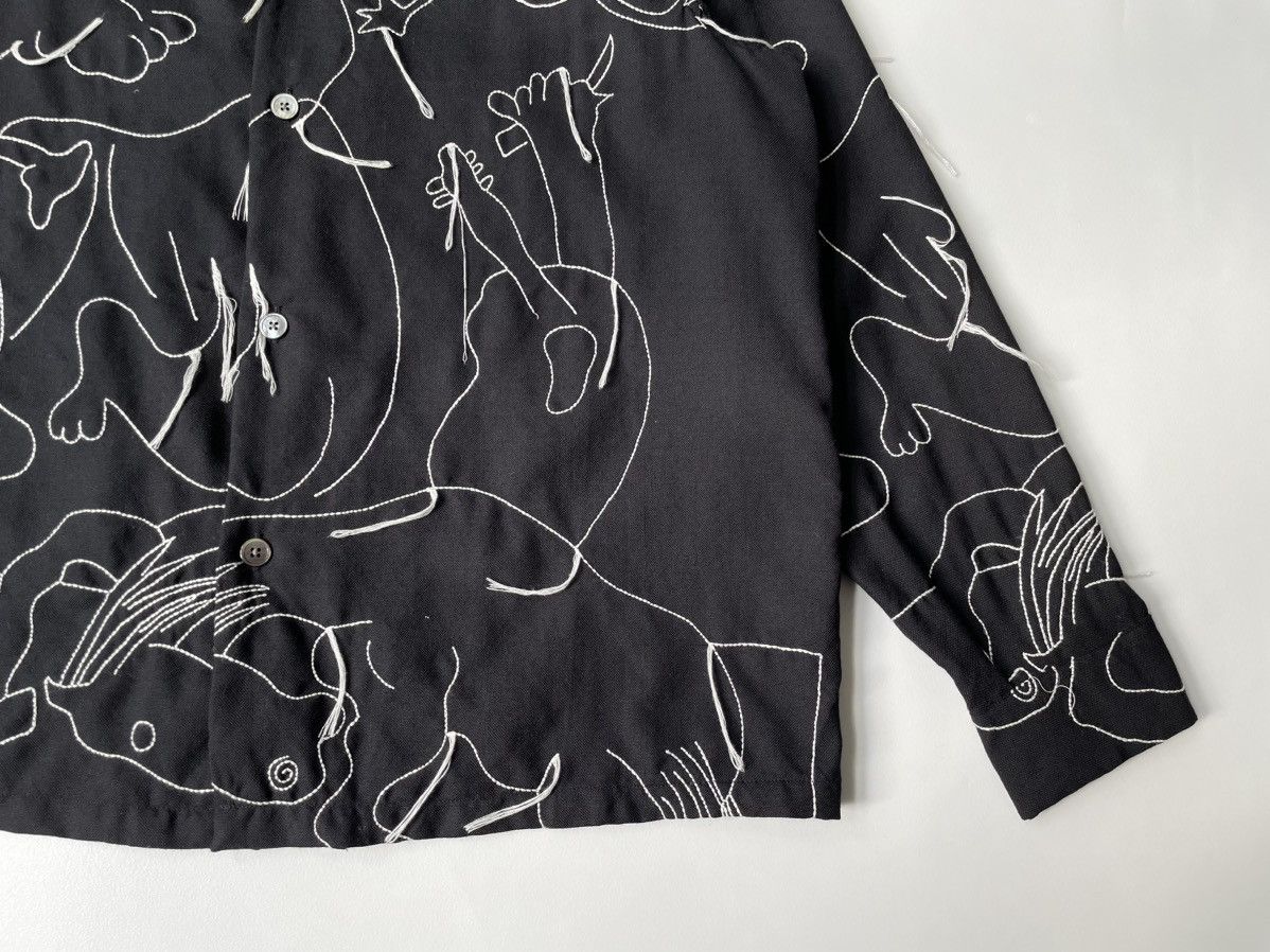Our Legacy Black Wool Embroidered ‘Heusen’ Shirt Size US M / EU 48-50 / 2 - 8 Thumbnail