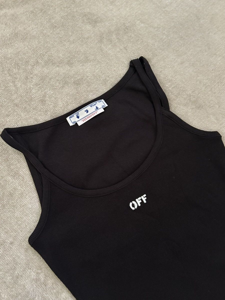 Off-White Off-White Black Ribbed Tank Dress Size S / US 4 / IT 40 - 2 Thumbnail