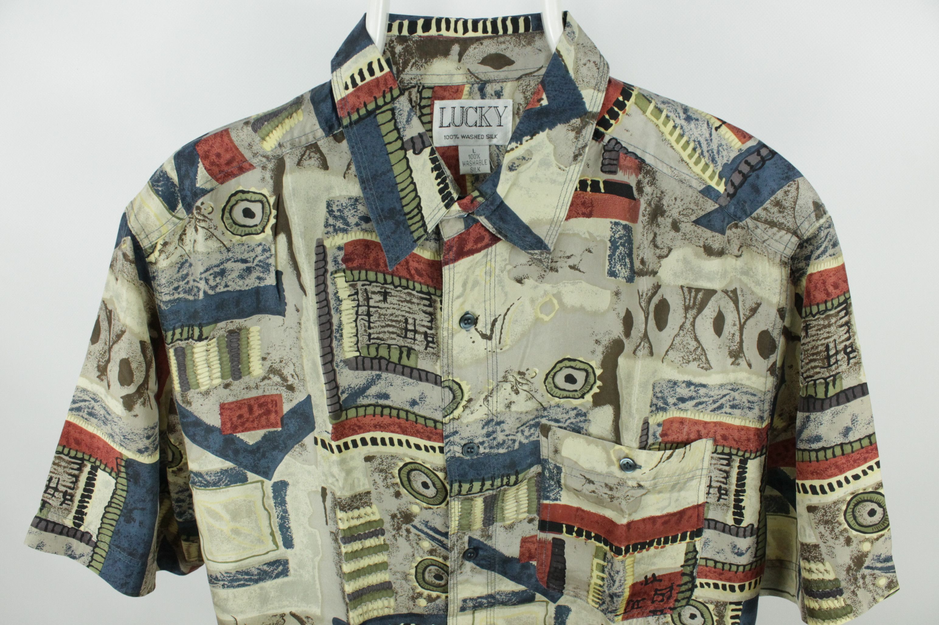 Vintage Vintage Lucky Silk Shirt like Christian Dior Size US L / EU 52-54 / 3 - 2 Thumbnail