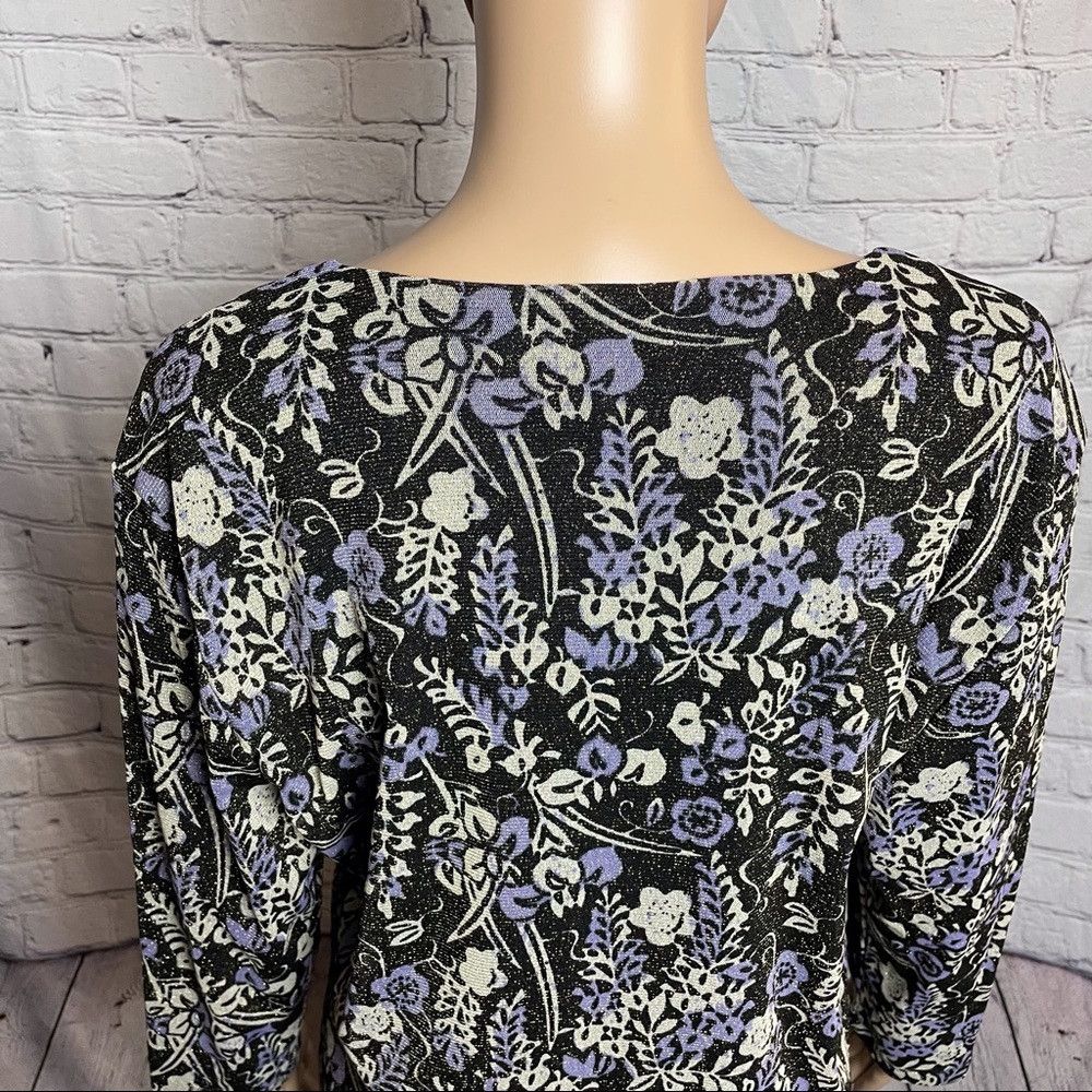 JM Collection JM Collection Floral Sparkle top Size L Size L / US 10 / IT 46 - 6 Thumbnail