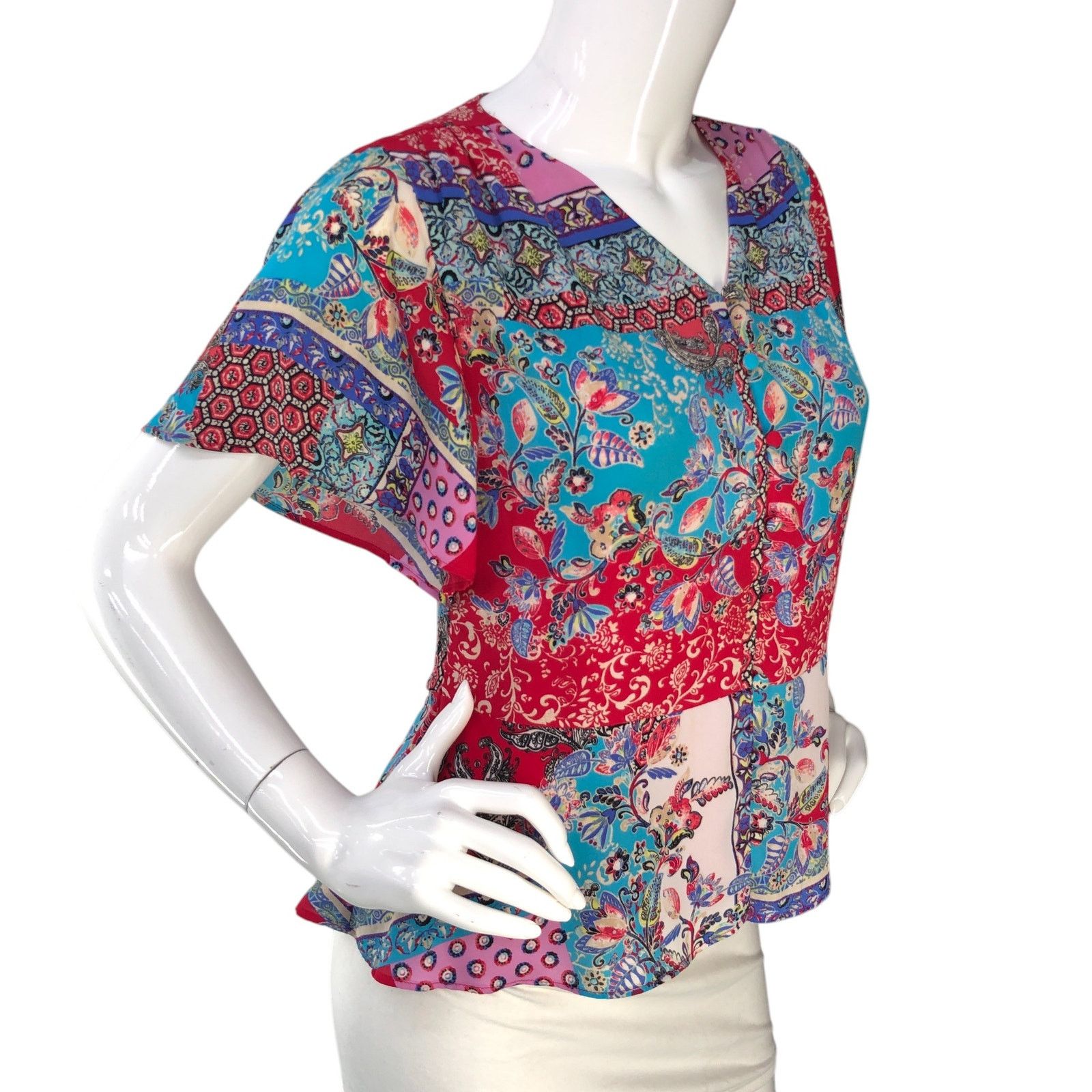 Chicos Chicos Size Petite 00P US 0/2P Top Peplum Flutter Sleeve Size XS / US 0-2 / IT 36-38 - 10 Thumbnail