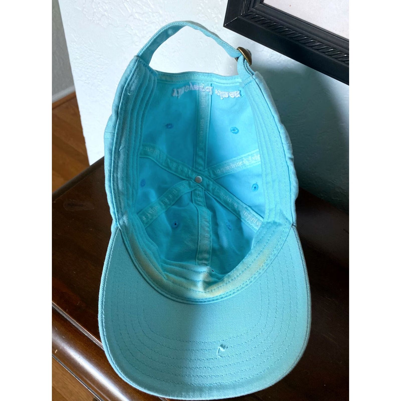 Vineyard Vines Vineyard Vines Baseball Cap Blue Teal Whale Strapback Adult Casual Size ONE SIZE - 4 Thumbnail