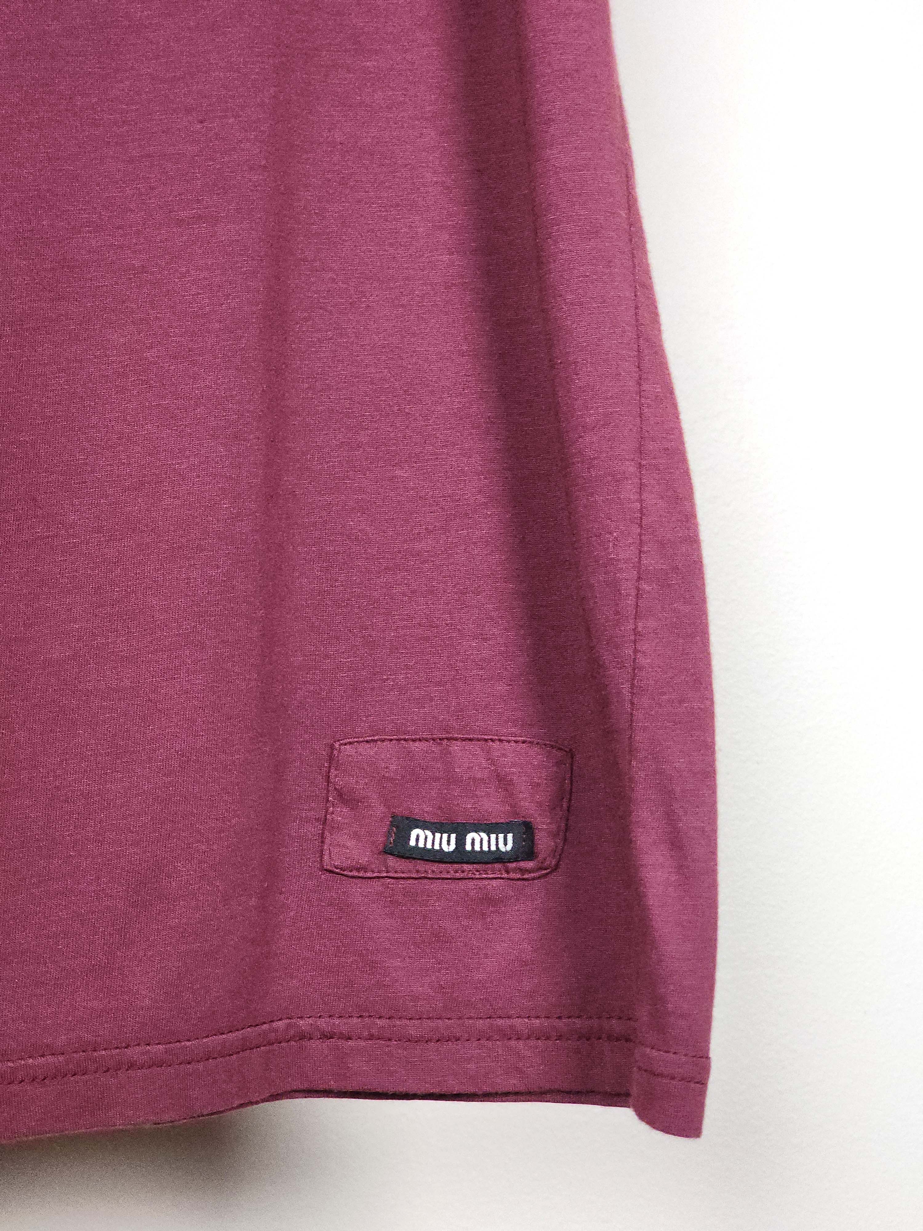 Miu Miu Burgundy Modal Cotton Tank Top T-Shirt XS Size XS / US 0-2 / IT 36-38 - 3 Thumbnail
