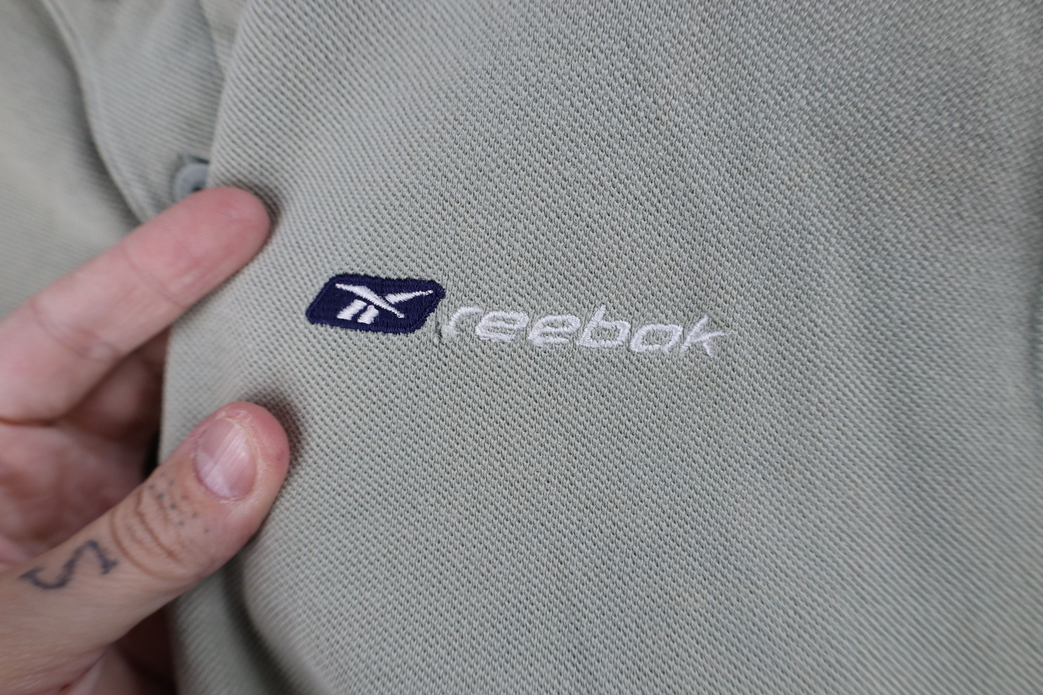 Reebok × Vintage Vintage 90s Reebok Spell Out Collared Polo Shirt Green Size US L / EU 52-54 / 3 - 4 Thumbnail