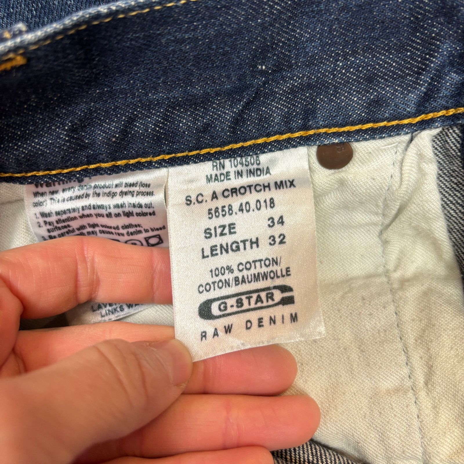 G-Star G Star Raw S.C. A Crotch Mix Patch Straight Jeans 33x31.5 Size US 33 - 9 Thumbnail