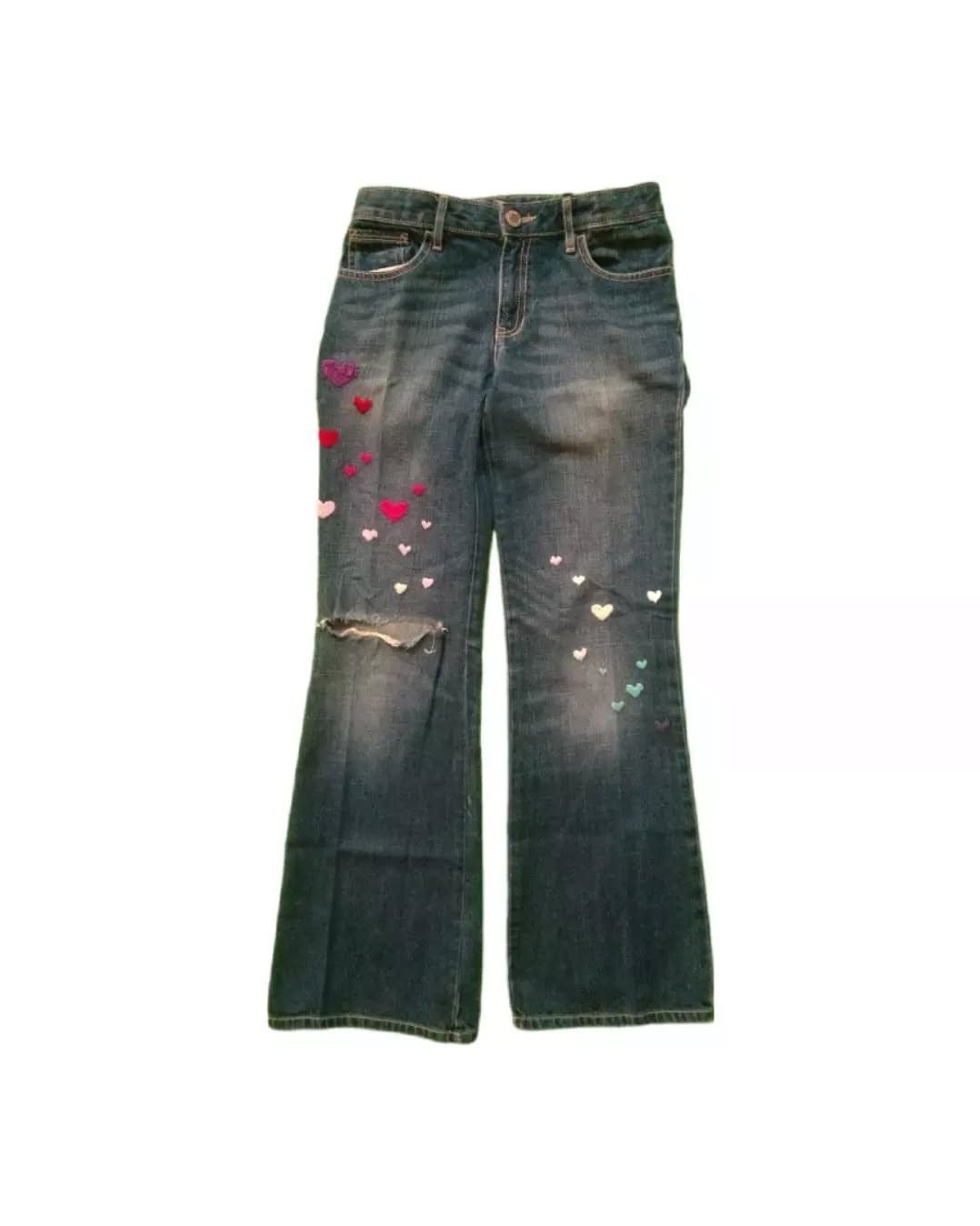 Gap 2000s Gap Kids Denim Love Pattern Cut Jeans Size 26" / US 2 / IT 38 - 1 Thumbnail