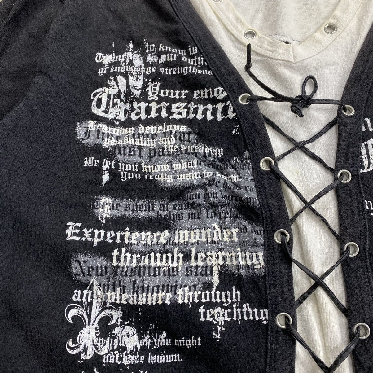 Le Grande Bleu (L.G.B.) 2000s Beamount Carr Double Layers Vkeii Lace Up Longsleeve Size US L / EU 52-54 / 3 - 9 Thumbnail