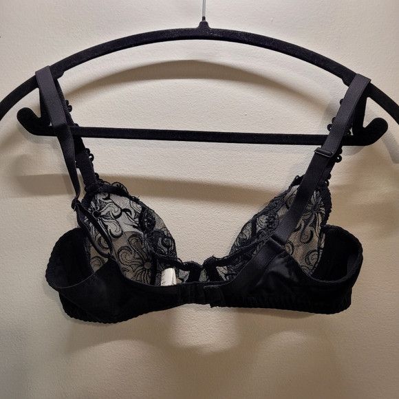 Other Simone Perele Black Floral Lace Sheer Underwired Bra 32d Size ONE SIZE - 5 Thumbnail