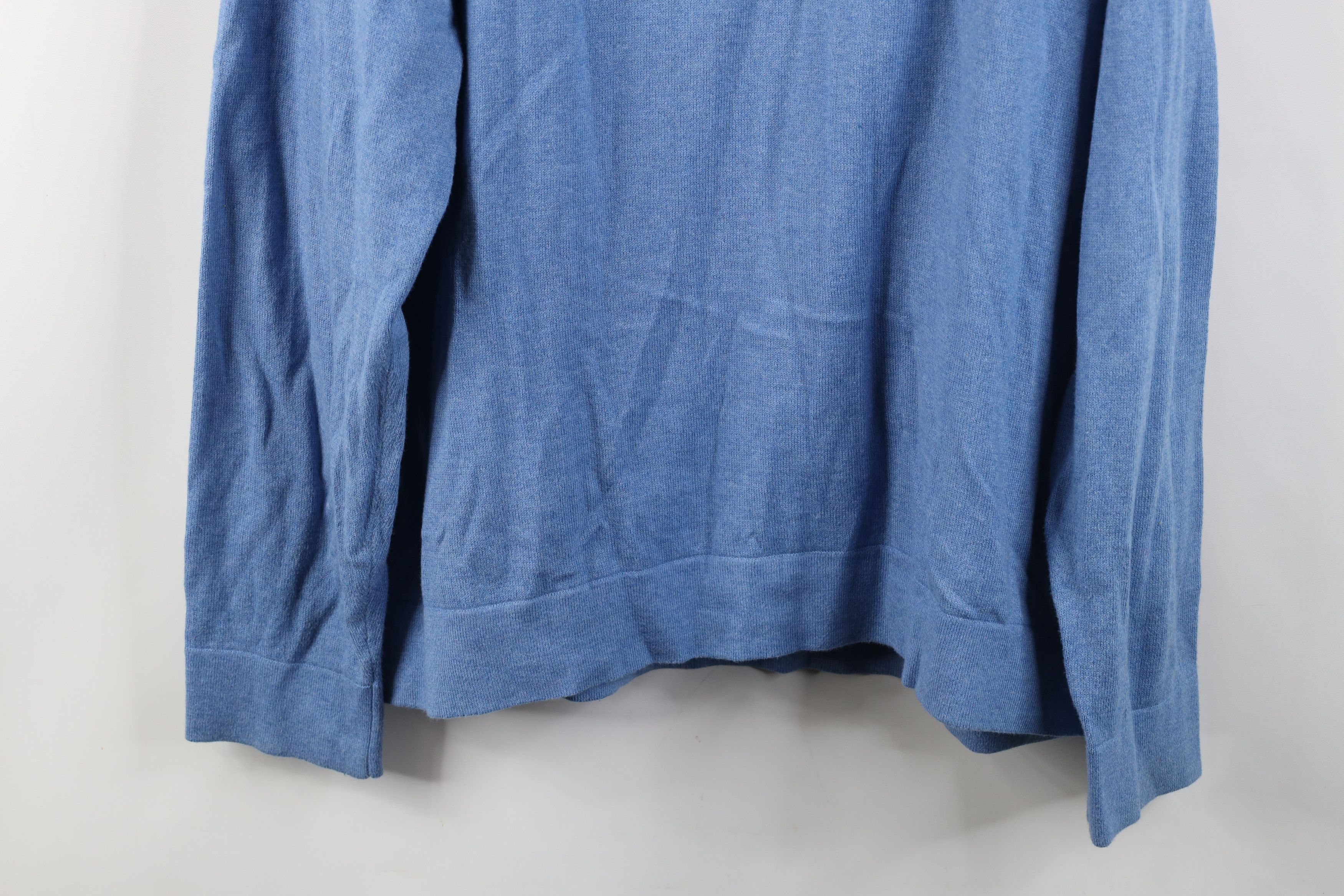 Vintage LL Bean Cashmere Knit V-Neck Sweater Carolina Blue