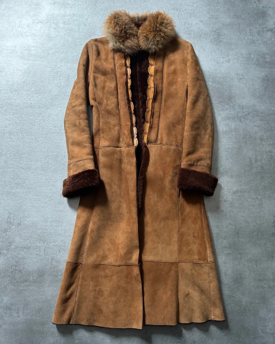 Roberto Cavalli 2000s Roberto Cavalli Royal Leather Long Camel Coat Size M / US 6-8 / IT 42-44 - 1 Thumbnail